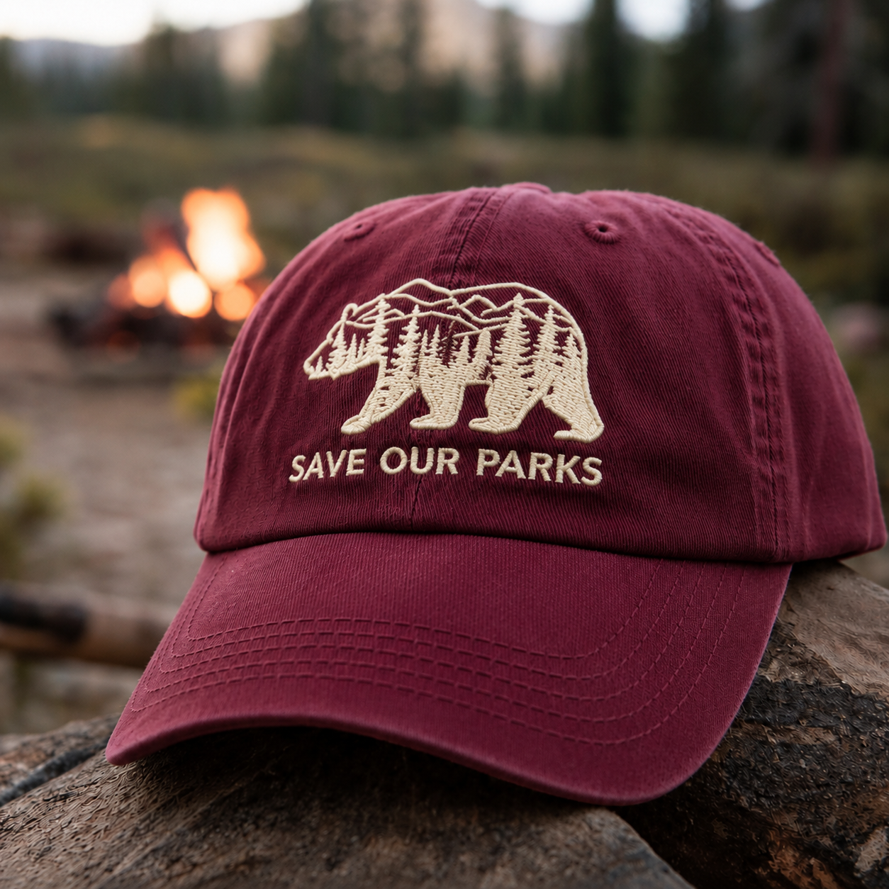 Save Our Parks Outdoor Explorer Cap – Vintage Nature Inspired Baseball Hat