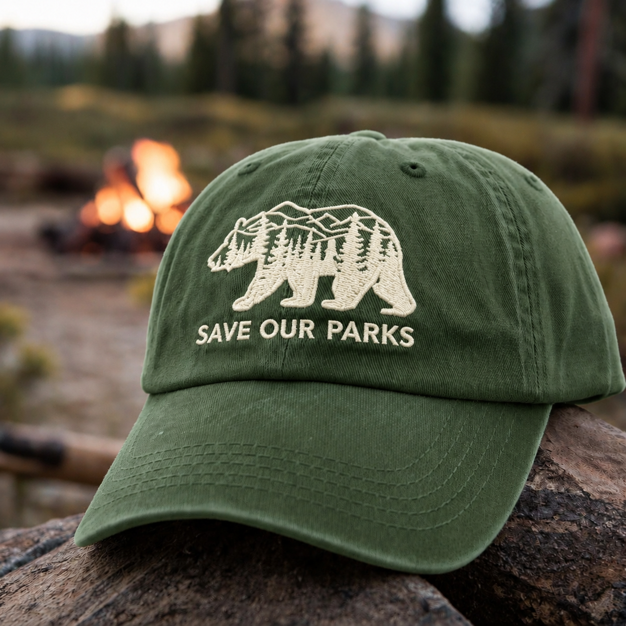 Save Our Parks Outdoor Explorer Cap – Vintage Nature Inspired Baseball Hat