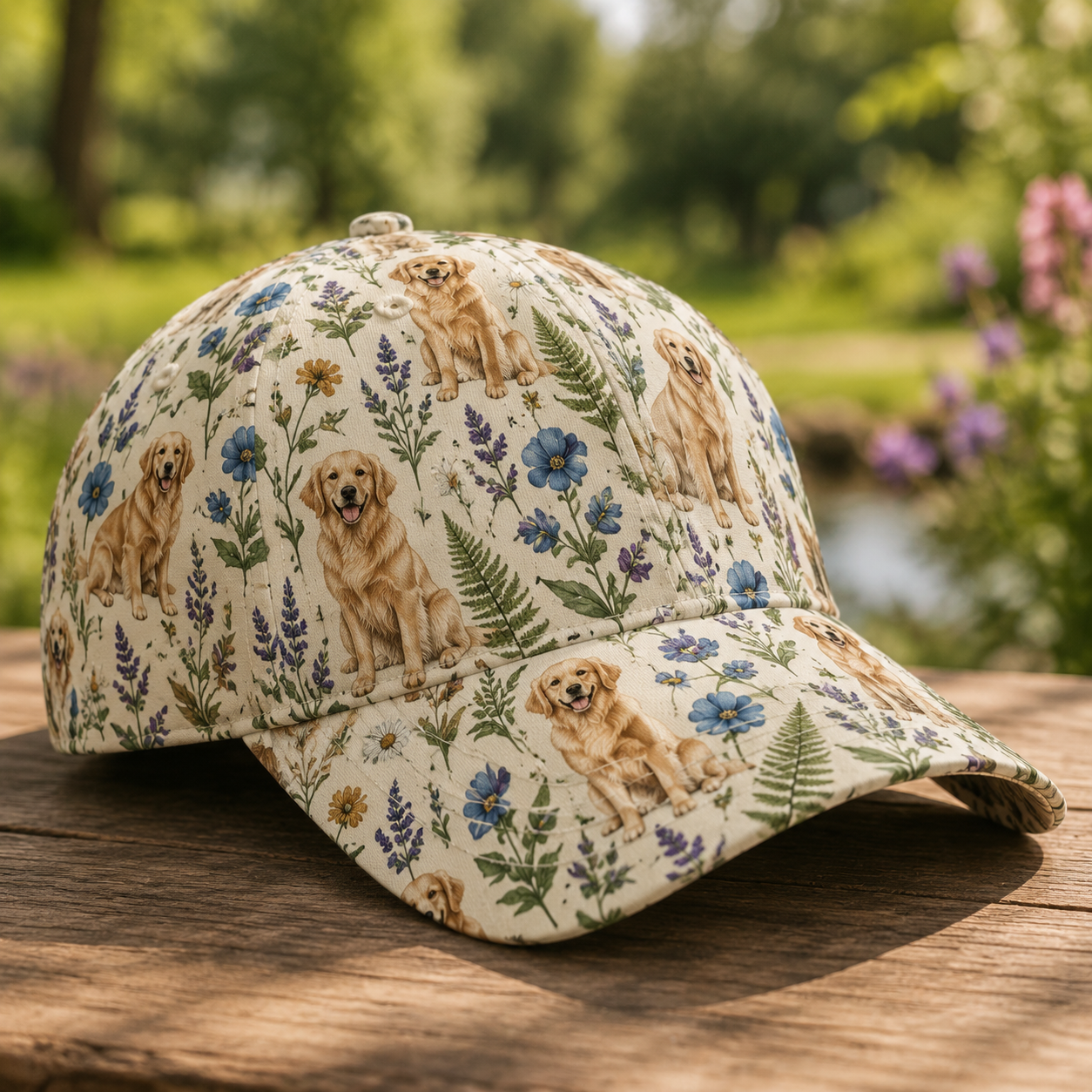 Vintage Dog Lover Floral Cap – Botanical Garden Pet Baseball Hat