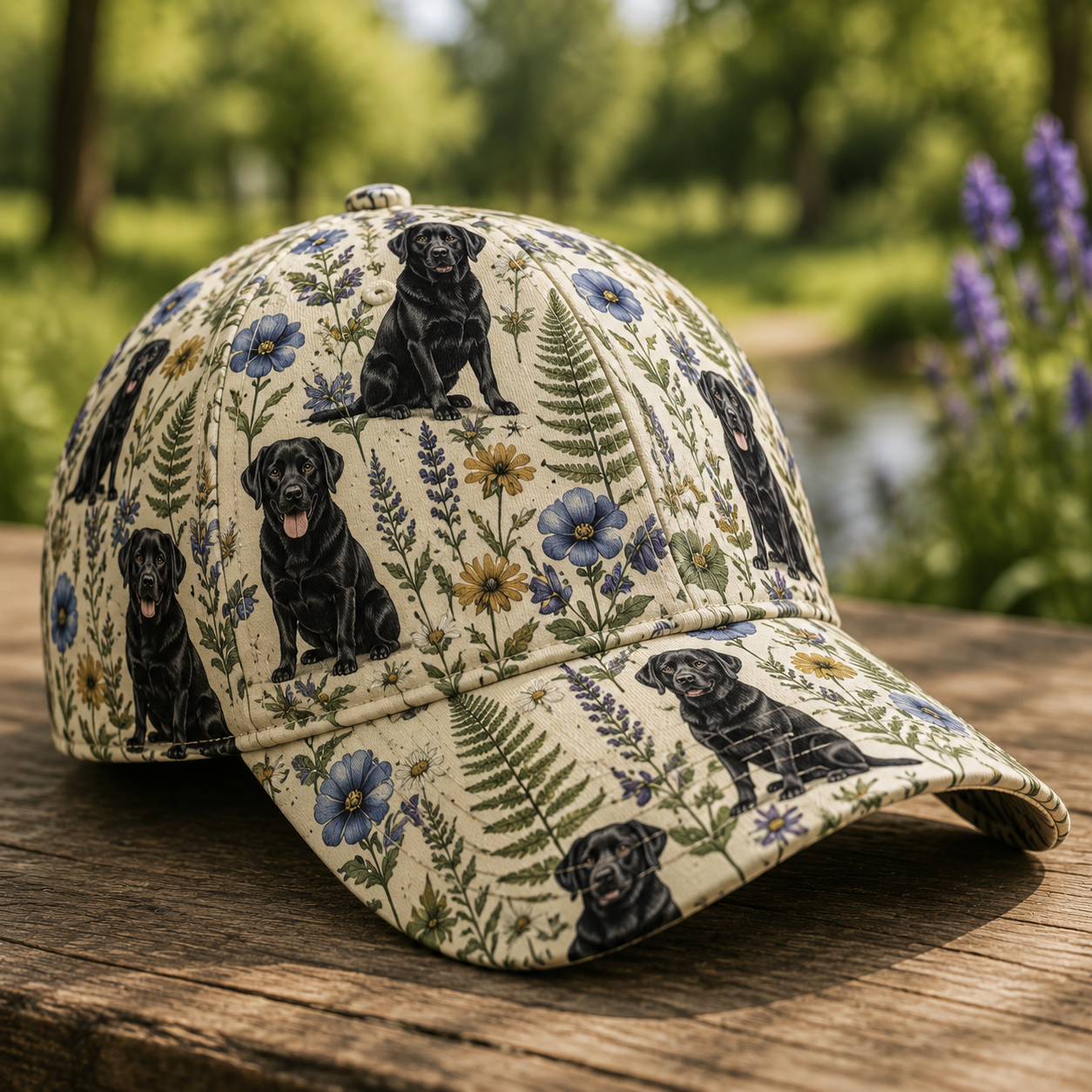 Vintage Dog Lover Floral Cap – Botanical Garden Pet Baseball Hat