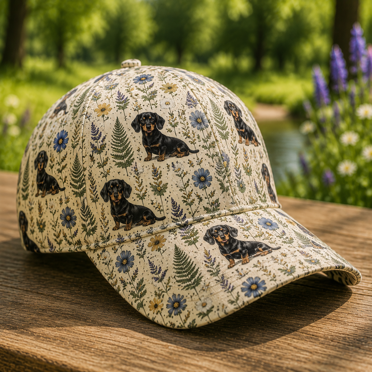 Vintage Dog Lover Floral Cap – Botanical Garden Pet Baseball Hat