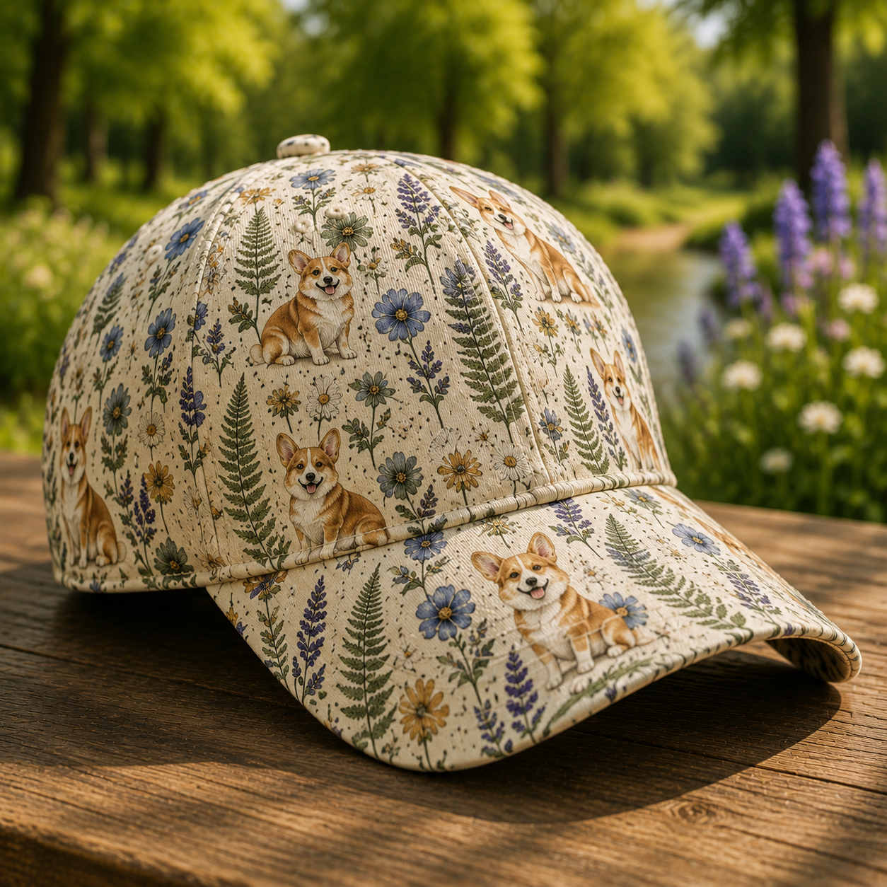 Vintage Dog Lover Floral Cap – Botanical Garden Pet Baseball Hat