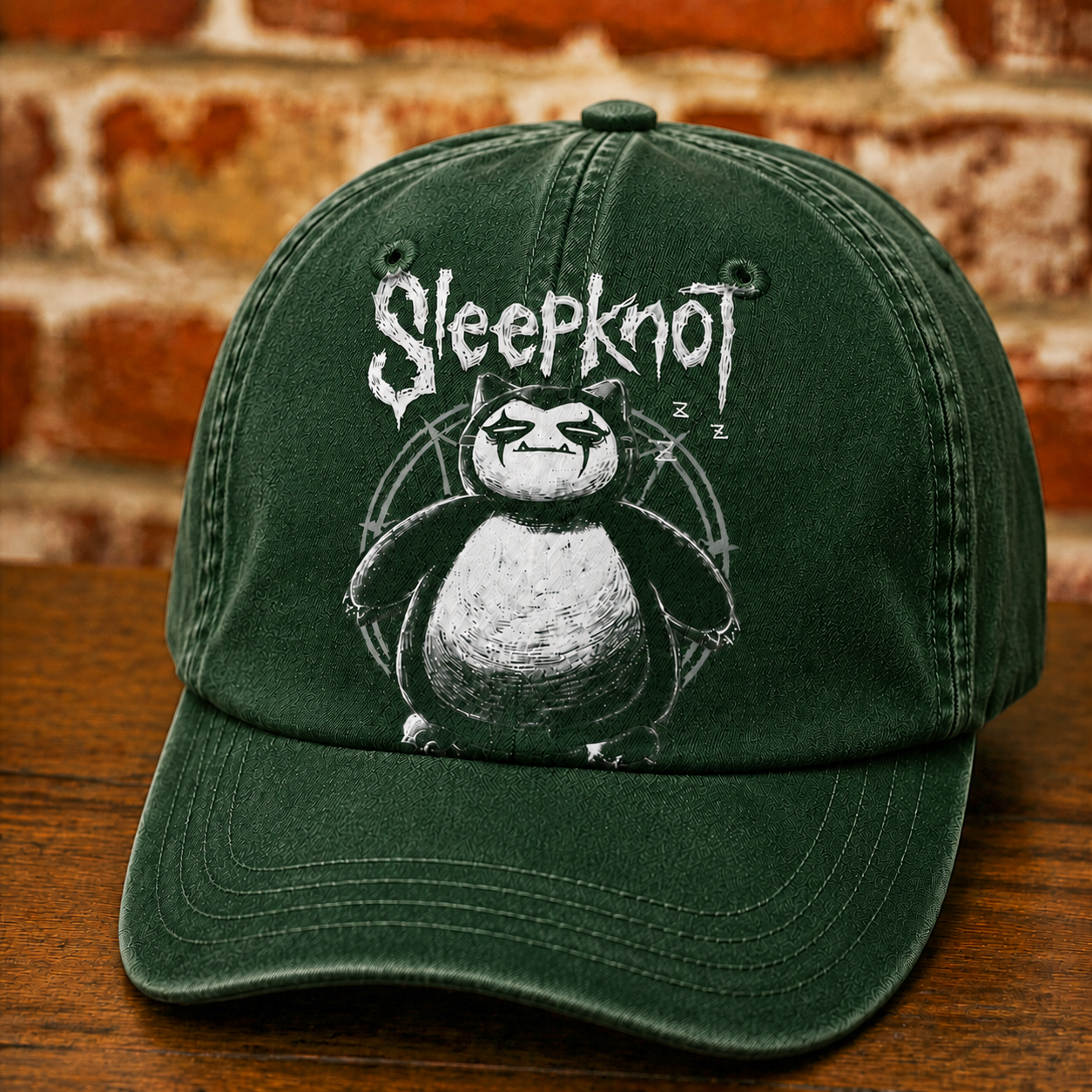 Sleepknot Heavy Metal Sleepy Bear Washed Cotton Cap