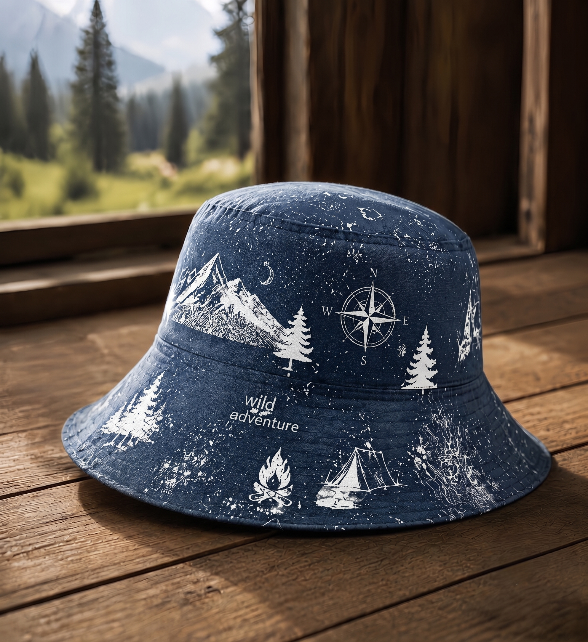 Wild Adventure Outdoor Bucket Hat – Vintage Nature Print Reversible Sun Hat