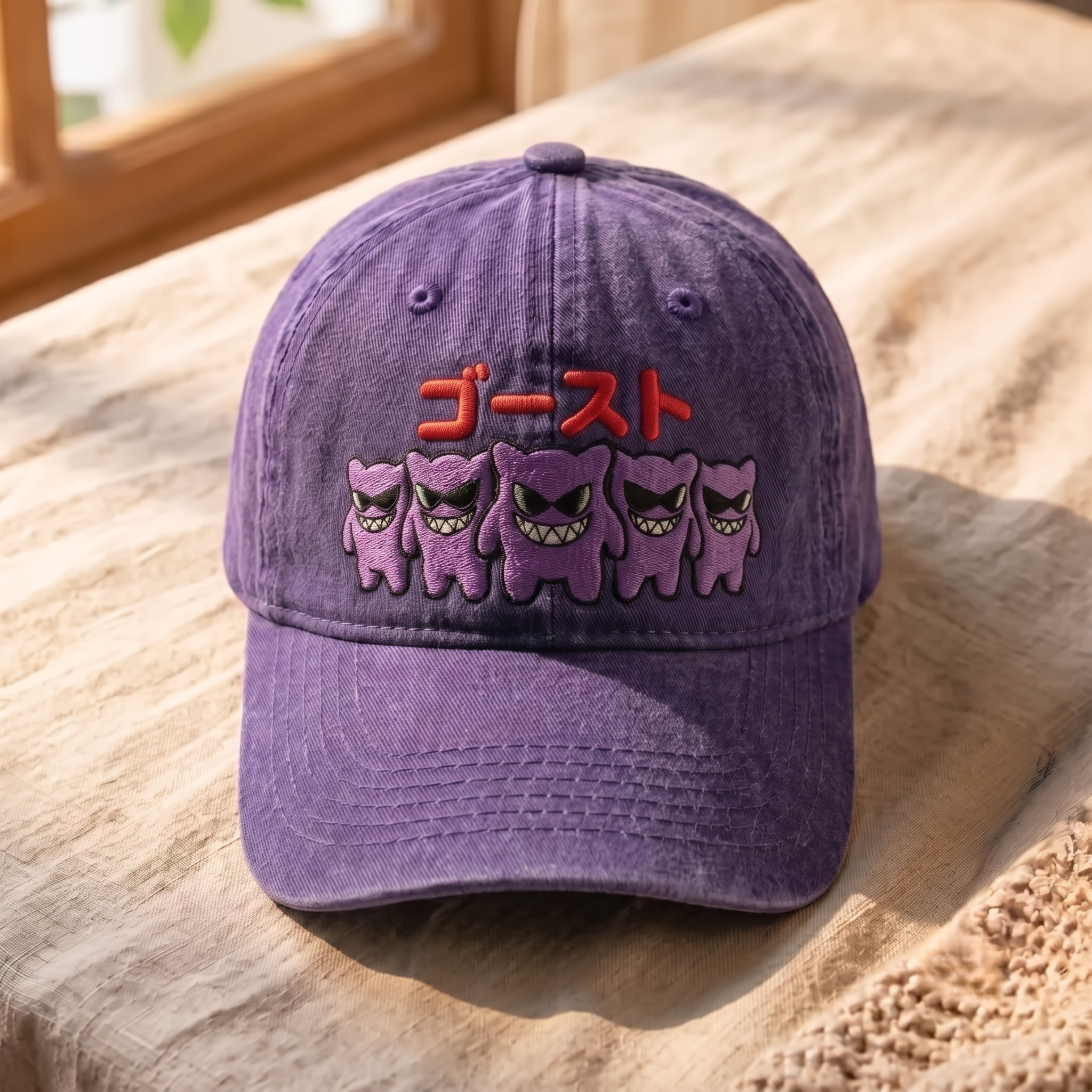 Retro Monster Squad Baseball Cap – Monster-Inspired Embroidered Washed Dad Hat