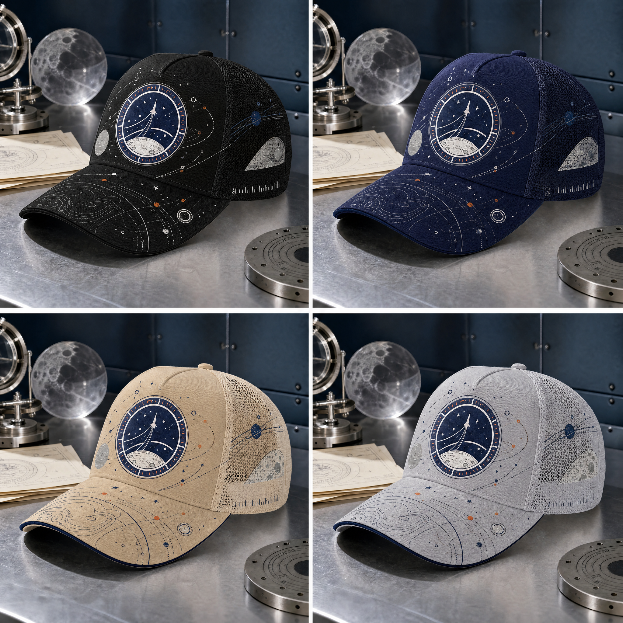 Cosmic Rocket Orbit Trucker Hat product view 6