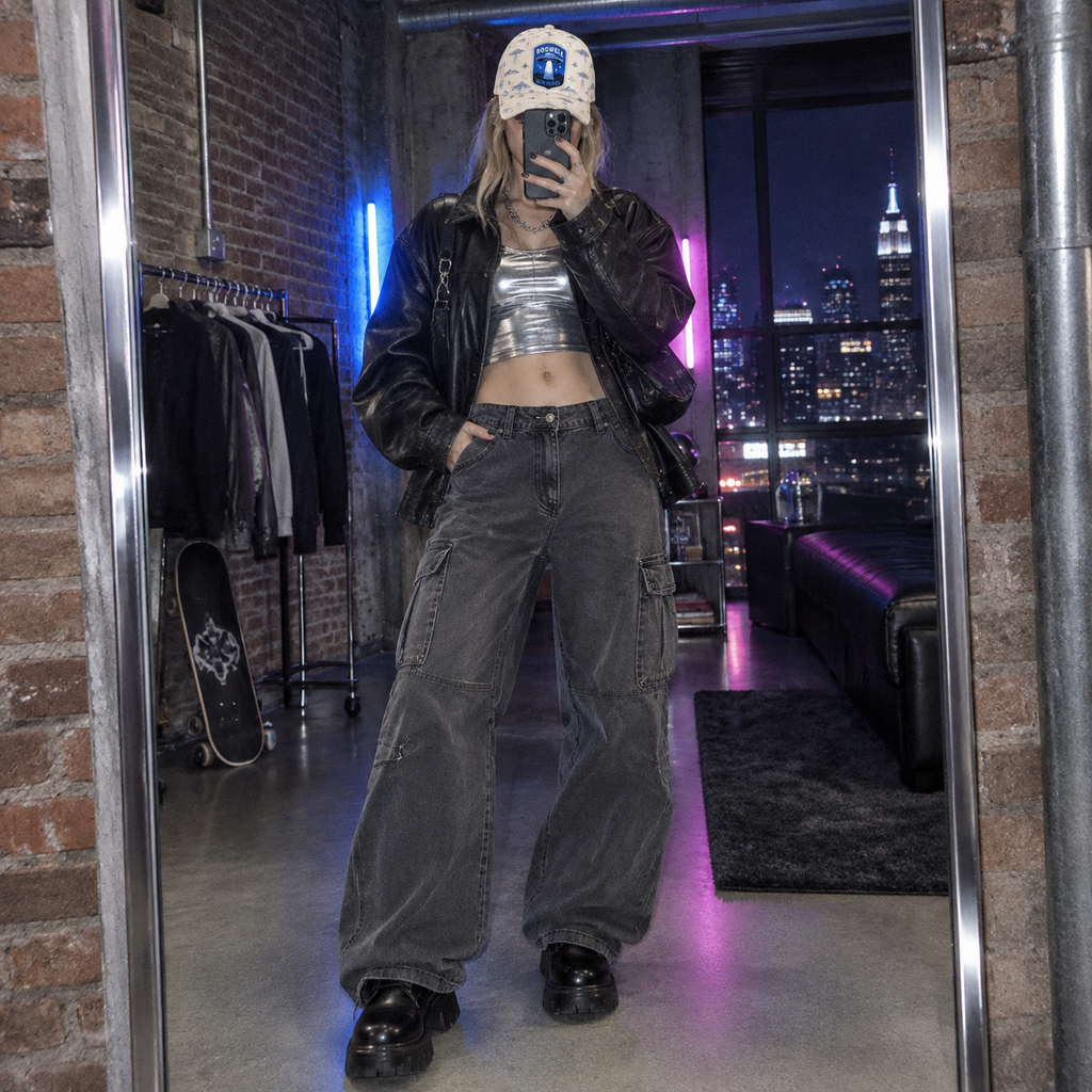 Roswell UFO Print Beige Baseball Cap lifestyle scene 1