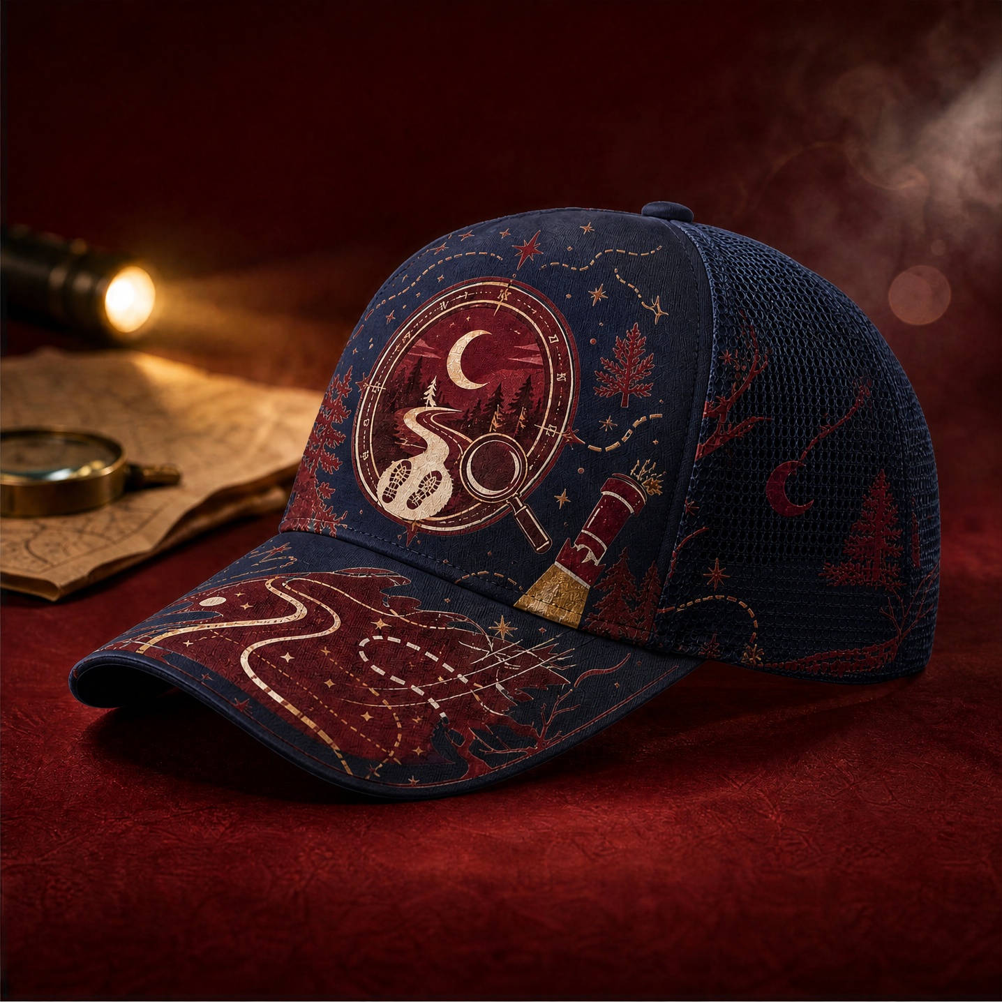 Night Trail Explorer Trucker Hat Navy