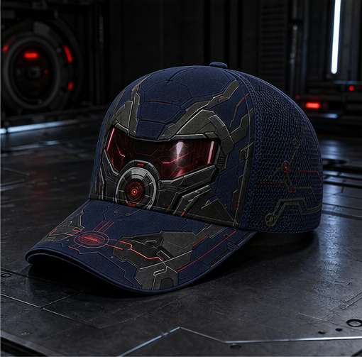 Futuristic Robot Visor Trucker Hat Navy
