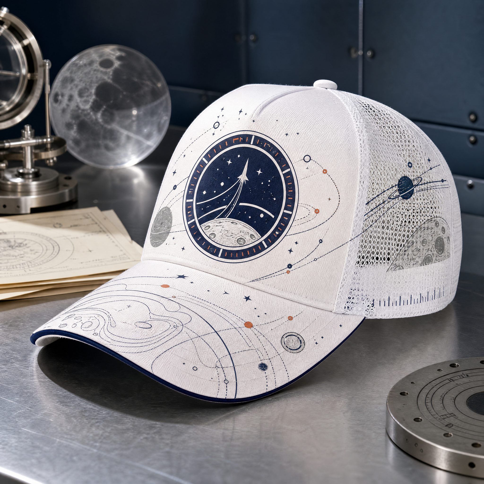 Cosmic Rocket Orbit Trucker Hat product view 10