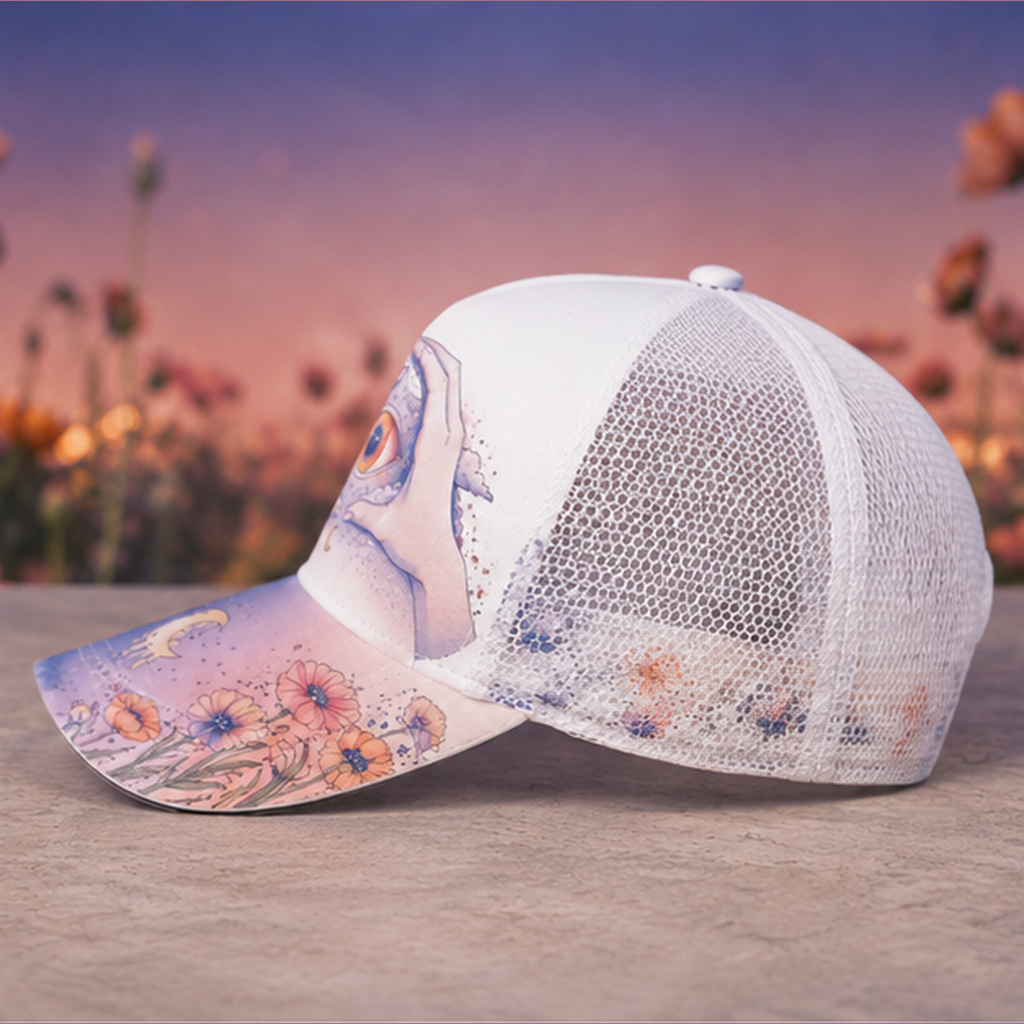 Mystical Eye Floral Trucker Hat product view 7