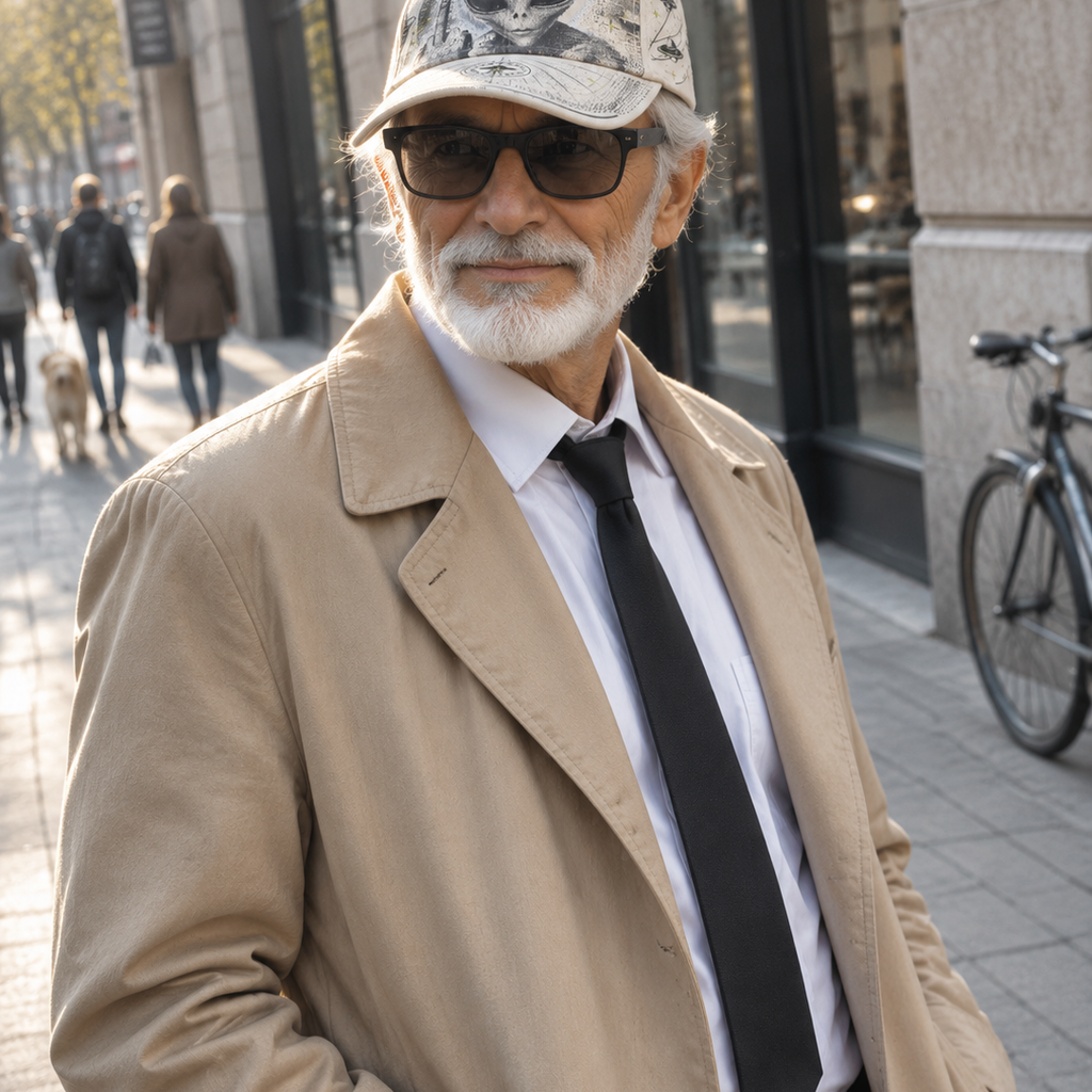 Extraterrestrial Alien Graphic Beige Baseball Cap product view 3