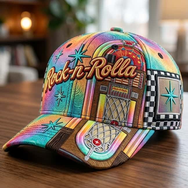 Rock-n-Rolla Retro Jukebox Baseball Cap