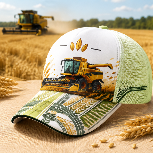 Golden Harvester Wheat Trucker Hat Pink