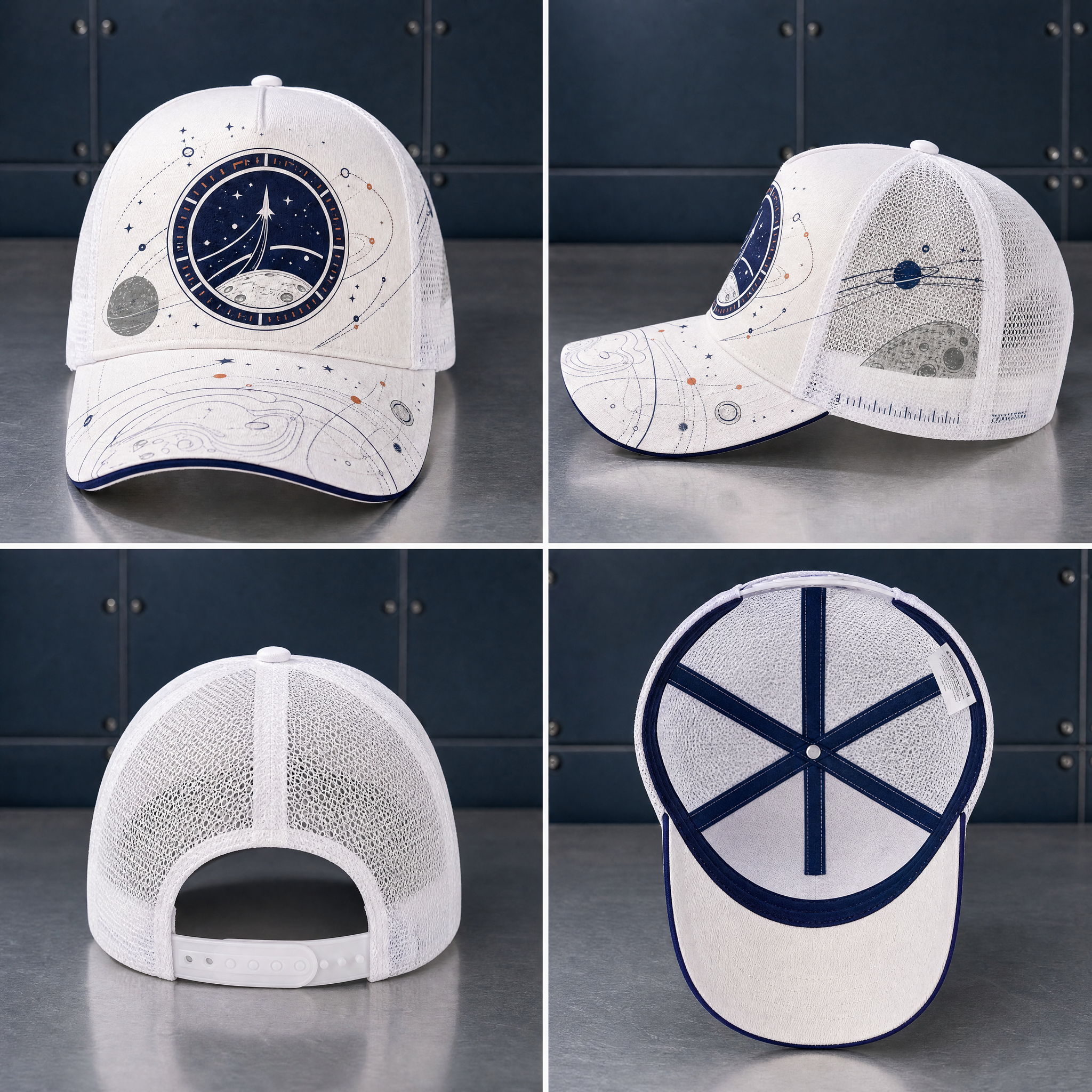 Cosmic Rocket Orbit Trucker Hat product view 5