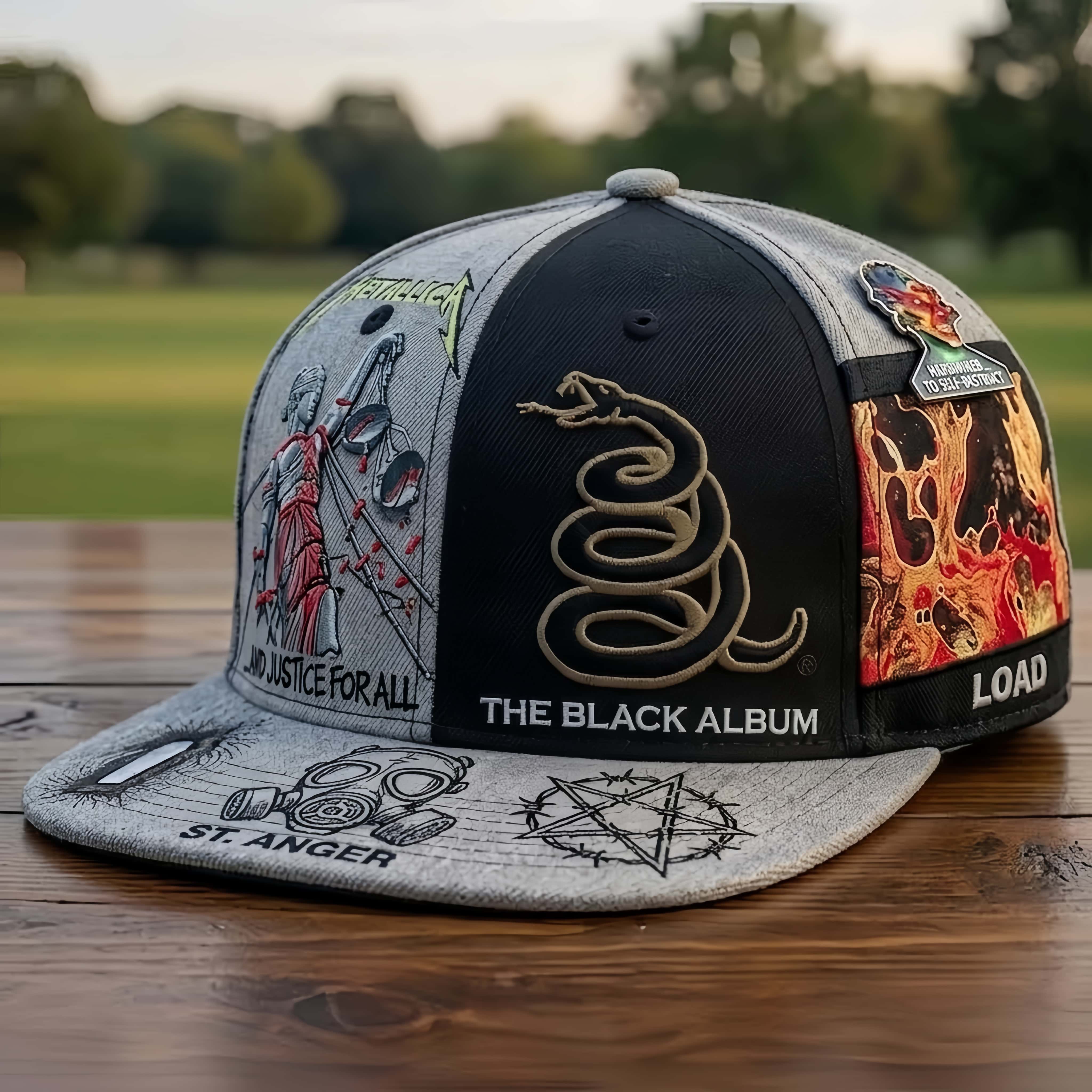 Heavy Metal Rock Band Collage Snapback Hat