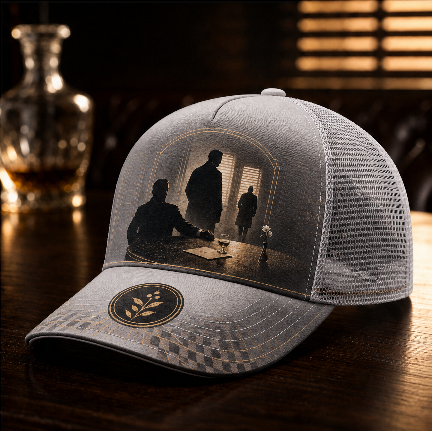 Noir Scene Graphic Trucker Hat LightGray