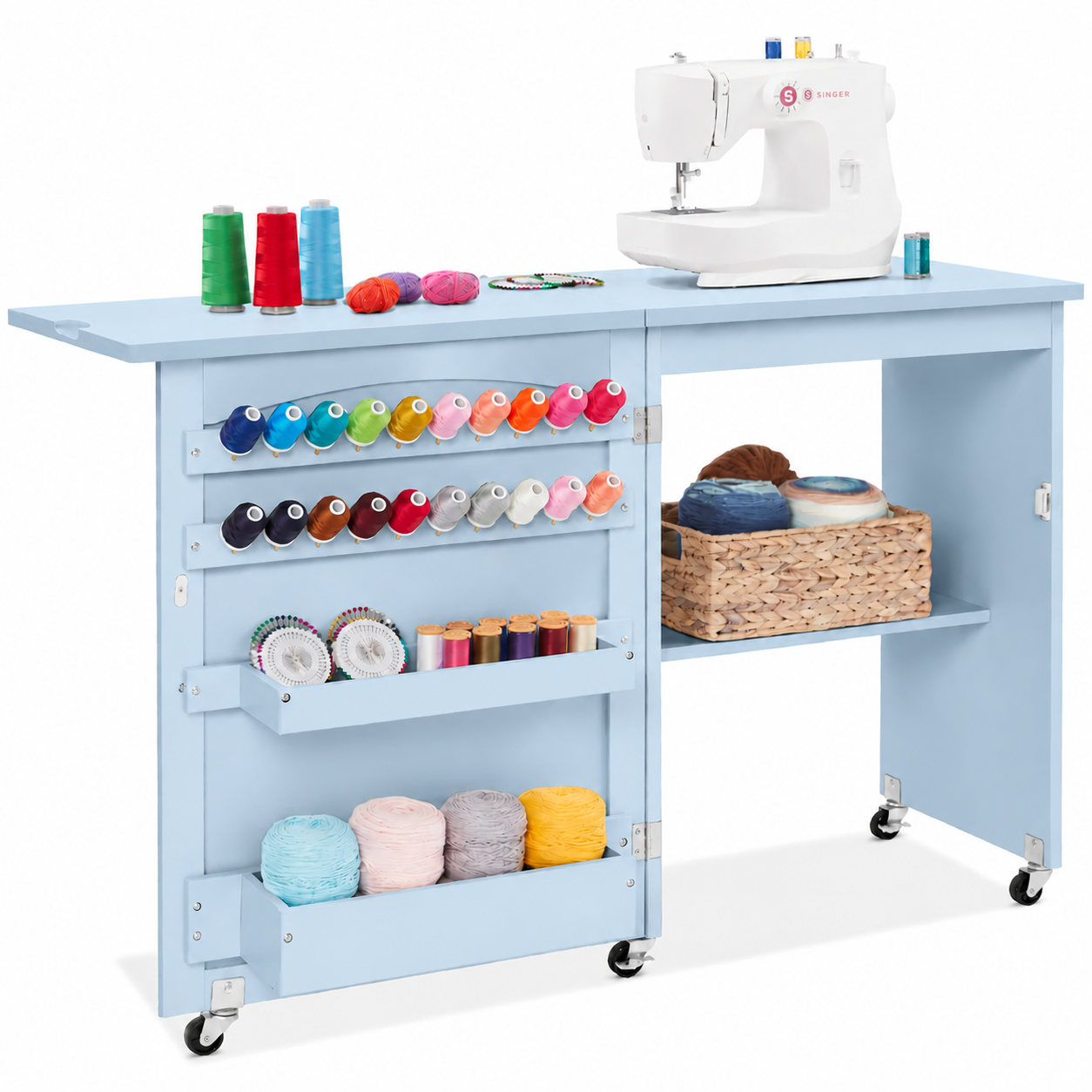 Best Choice Products Sewing Machine Table & Desk with Craft Storage