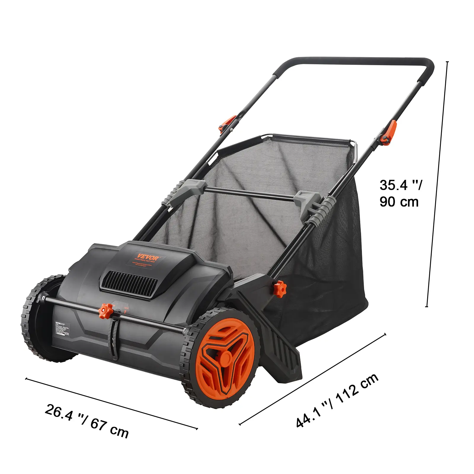 VEVOR Push Lawn Sweeper 21in Hand-Push Leaf Collector