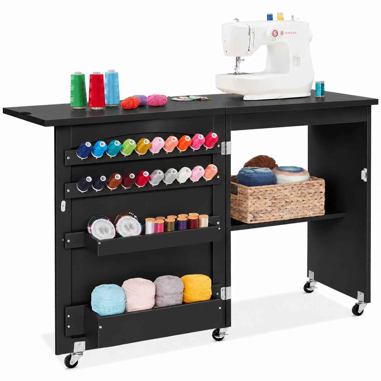 Best Choice Products Sewing Machine Table & Desk with Craft Storage