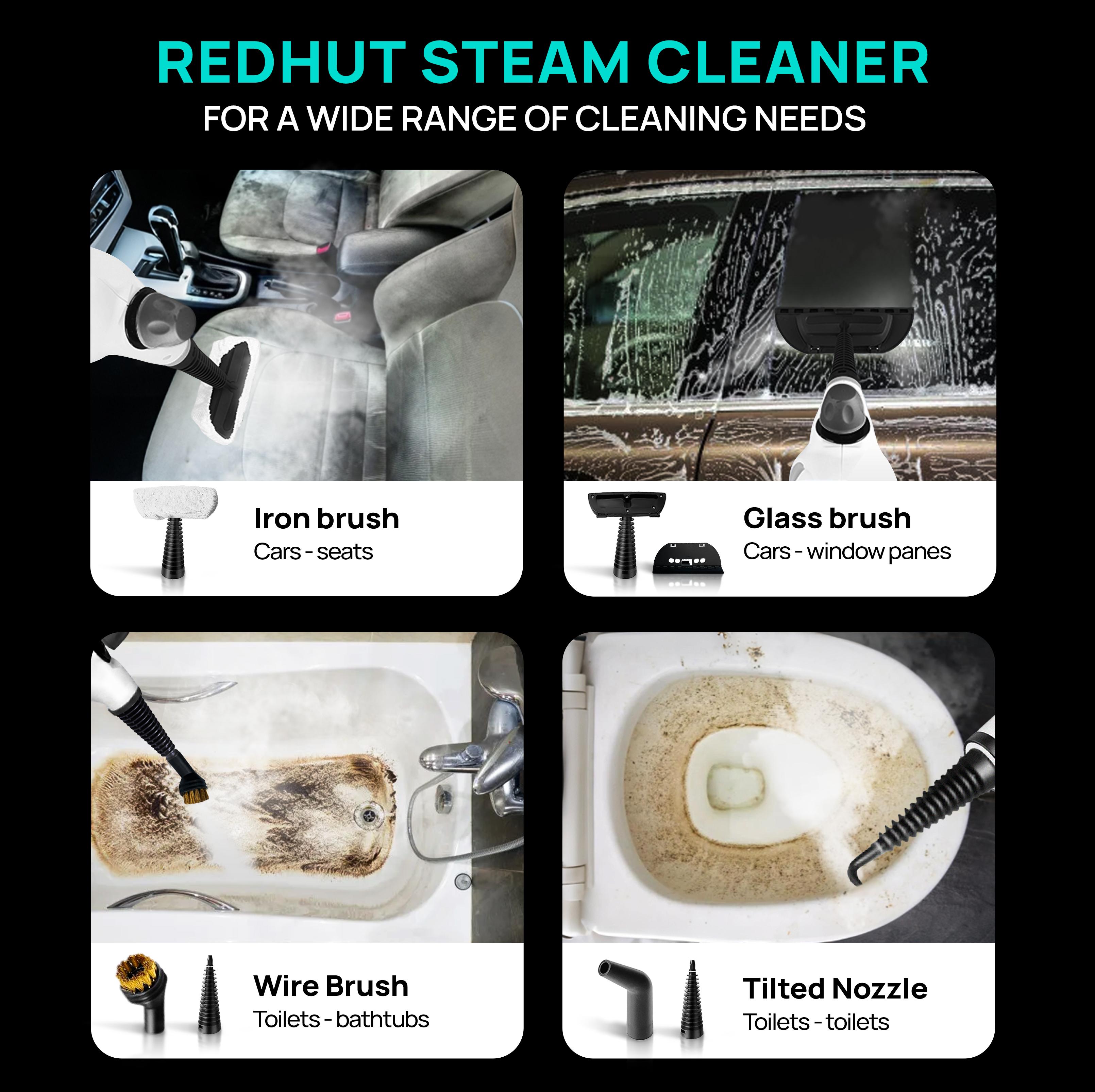 Redhut 2026 New Corded Pressurized Portable Handheld Multi-Surface Natural Steam Cleaner - 1050W Power, 120V US Plug, 350ml, 120℉ Deep Clean, 12 Accessories, Chemical-Free Family-Safe Home Supply