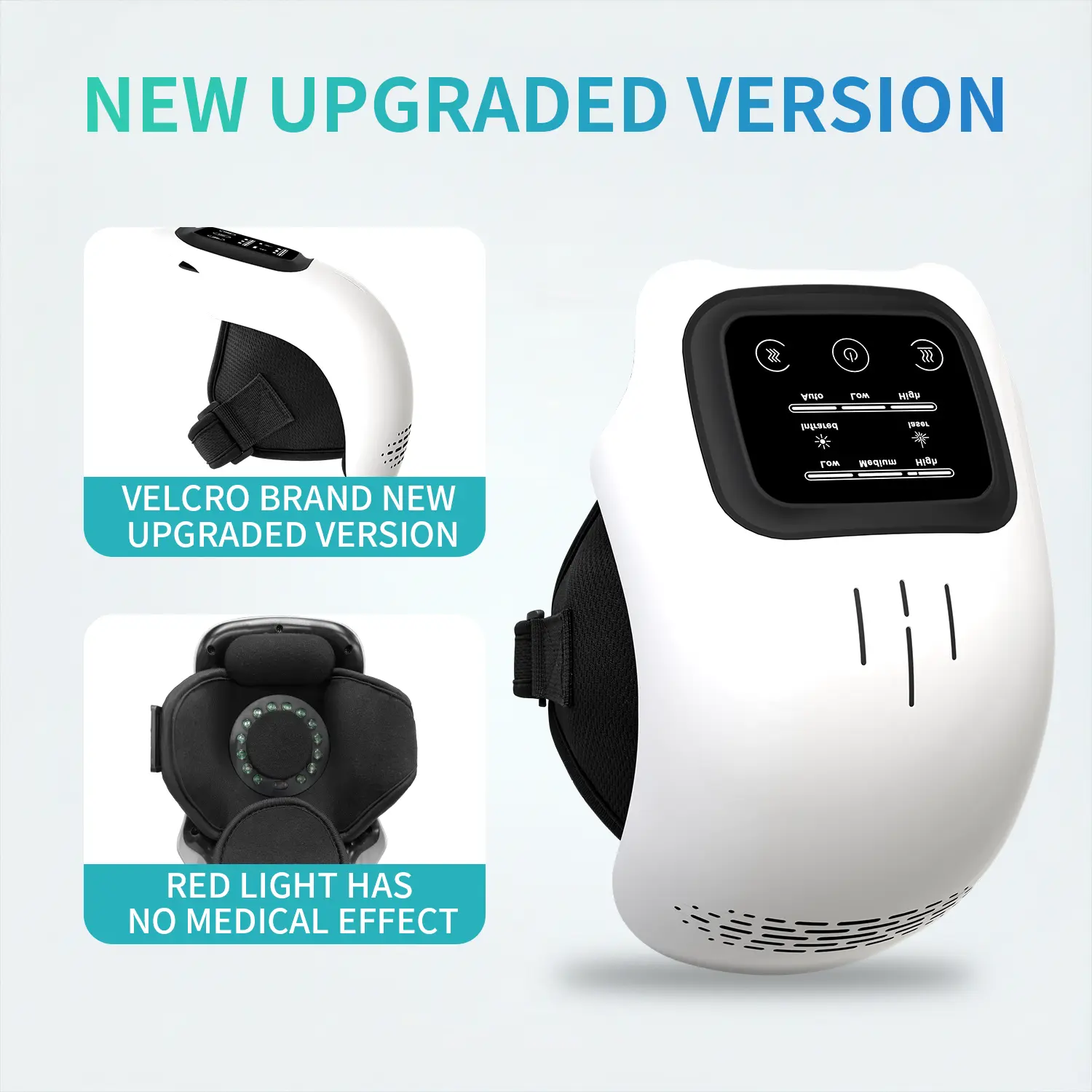 Cordless Knee Massager with Heat & LED Screen, White