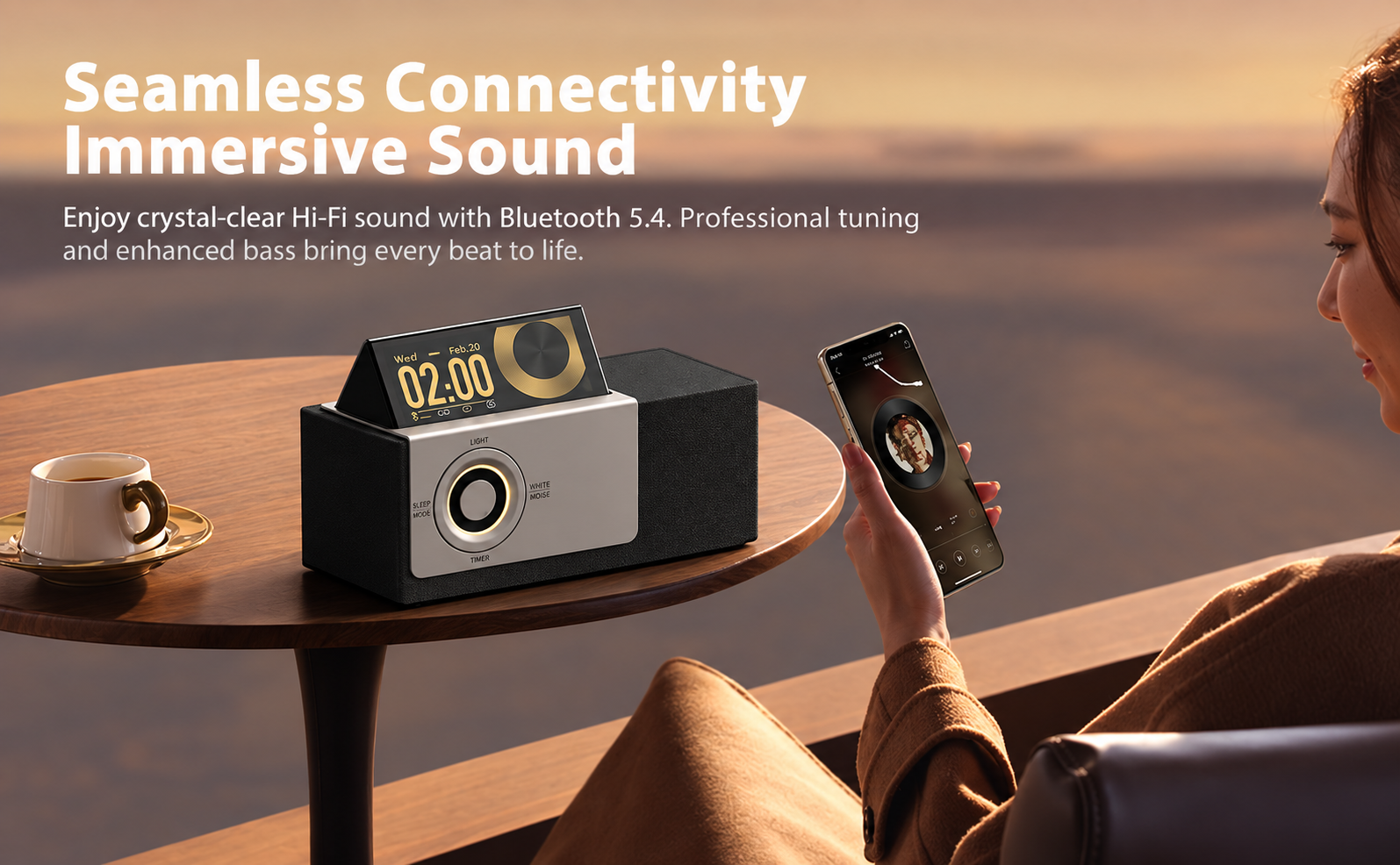 Black and Beige Bluetooth Speaker