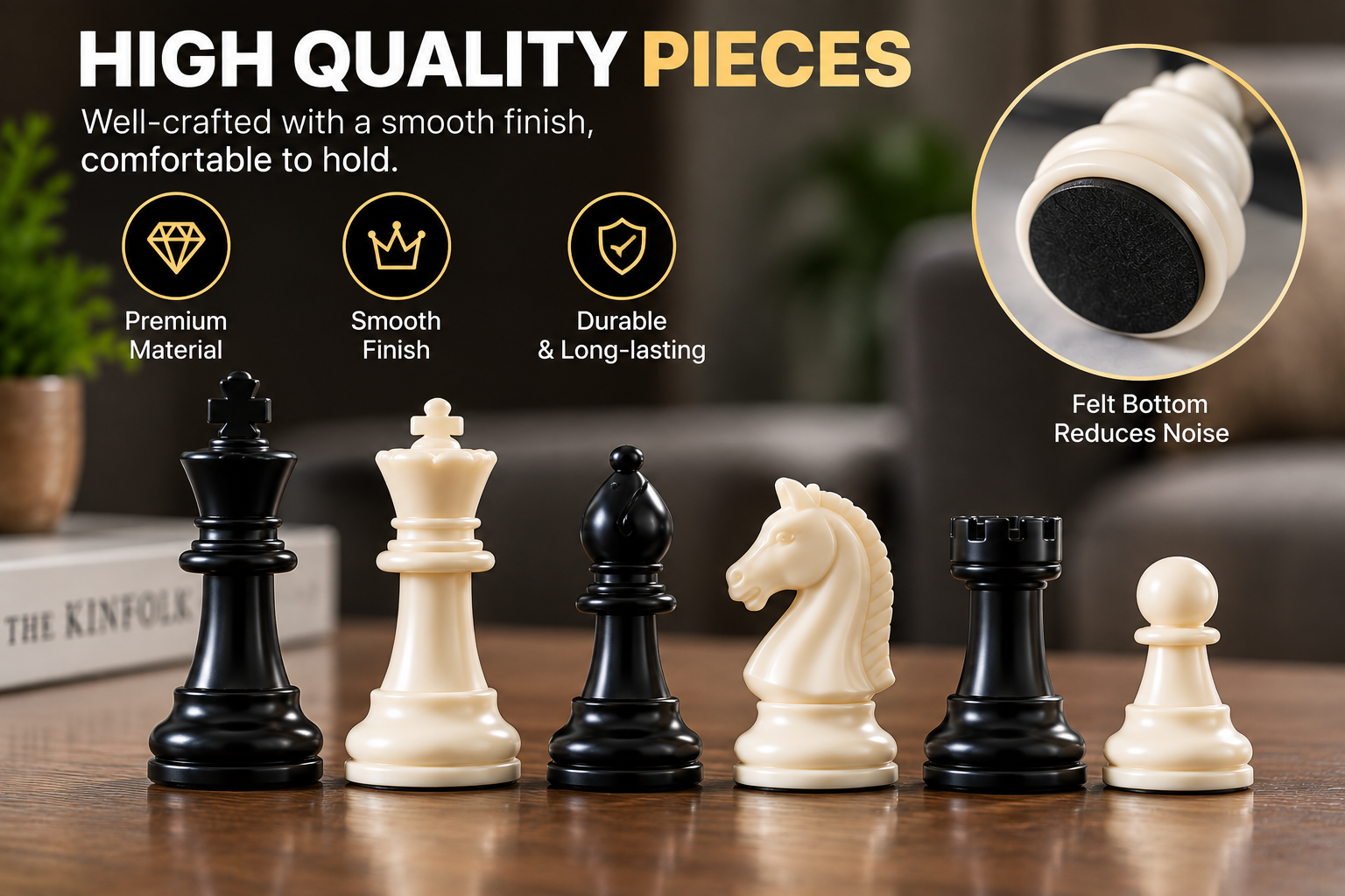 Compact chess set size