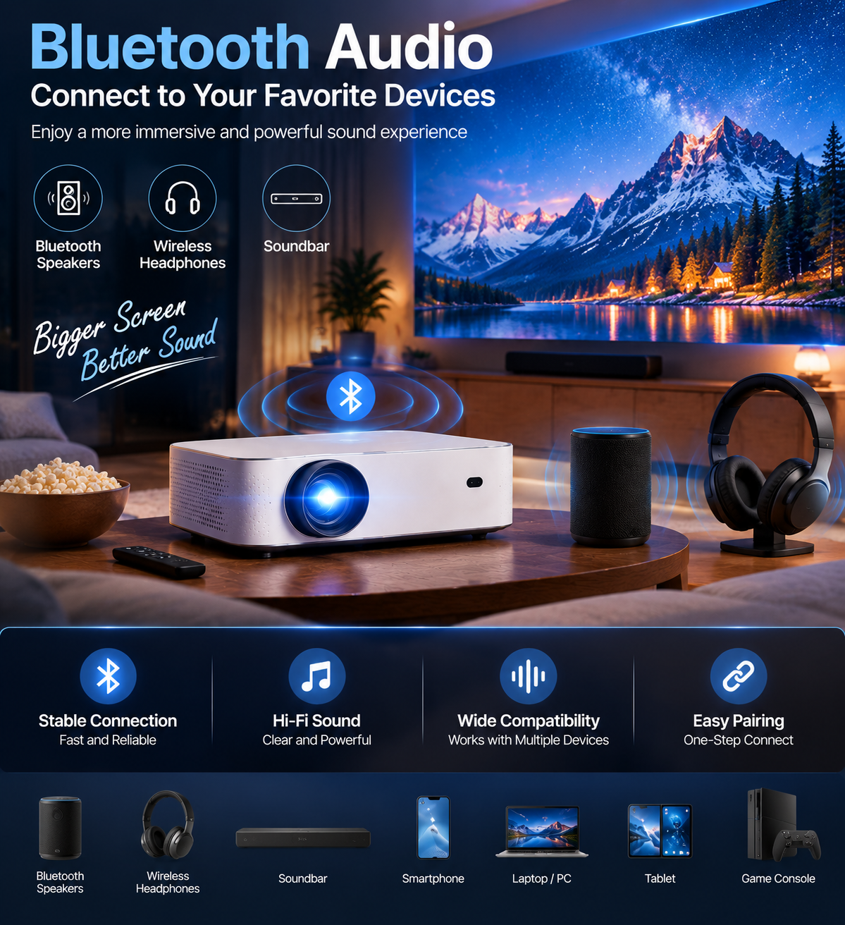 Native 1080P Bluetooth Projector - Standard