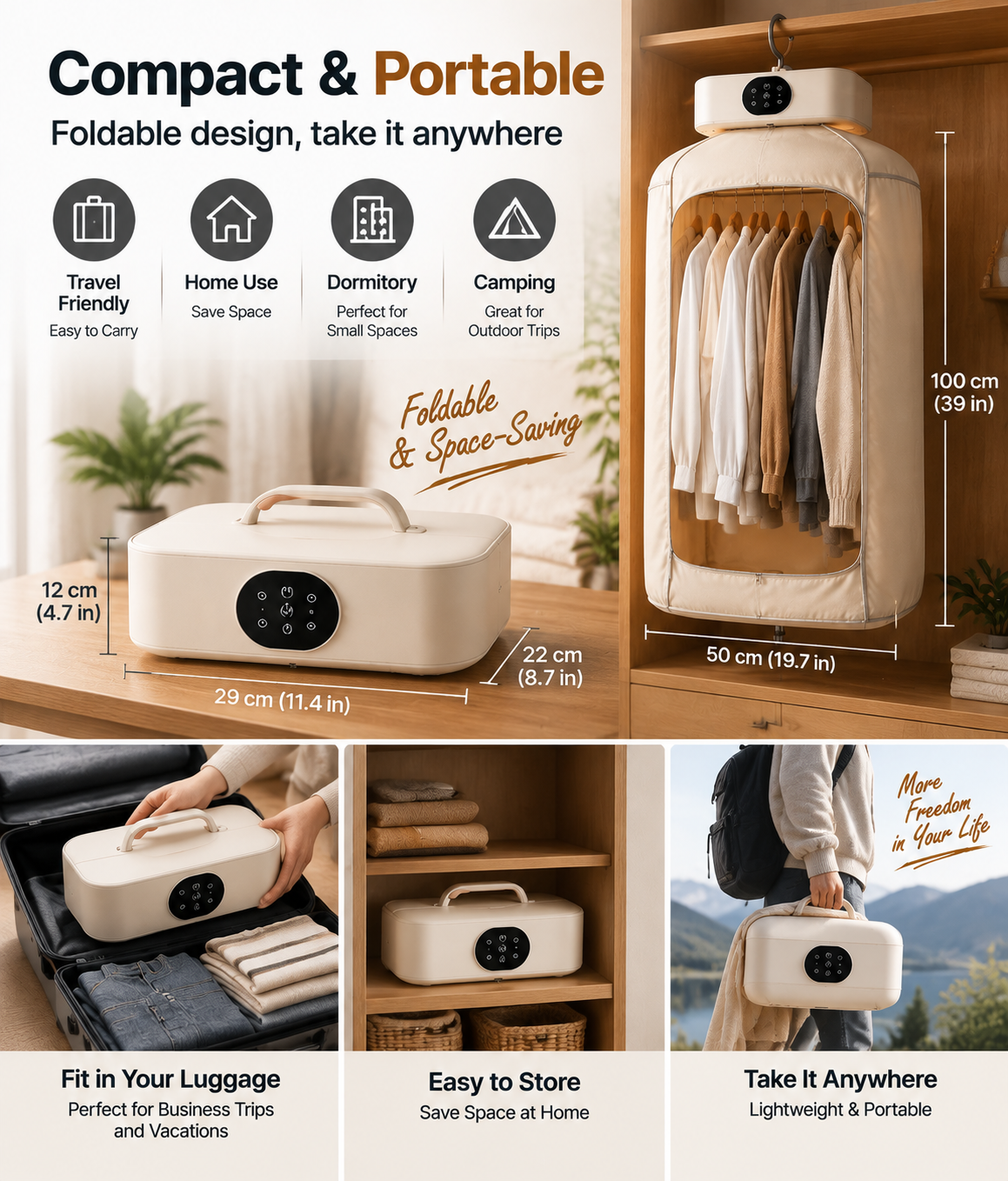 Portable electric clothes dryer