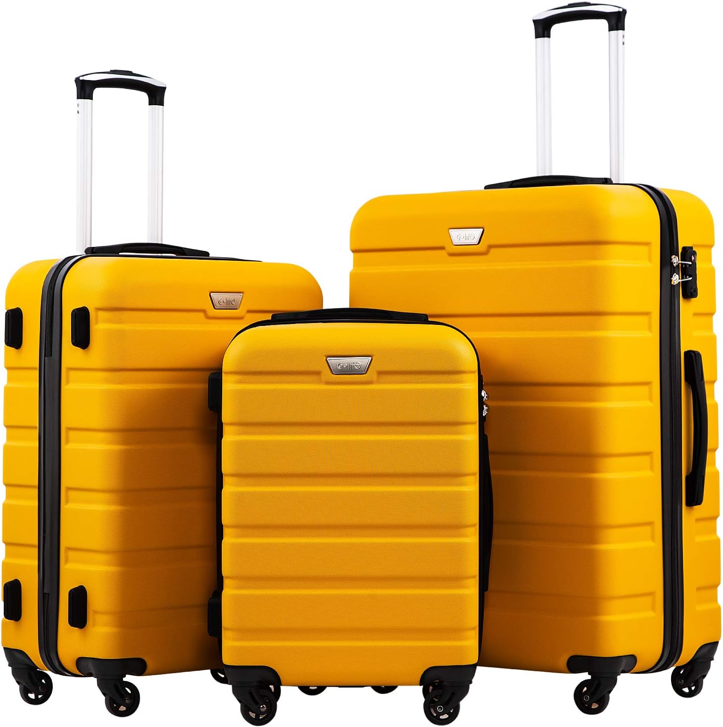 Coolife Luggage 3 Piece Set Suitcase Spinner Hardshell Lightweight TSA Lock
