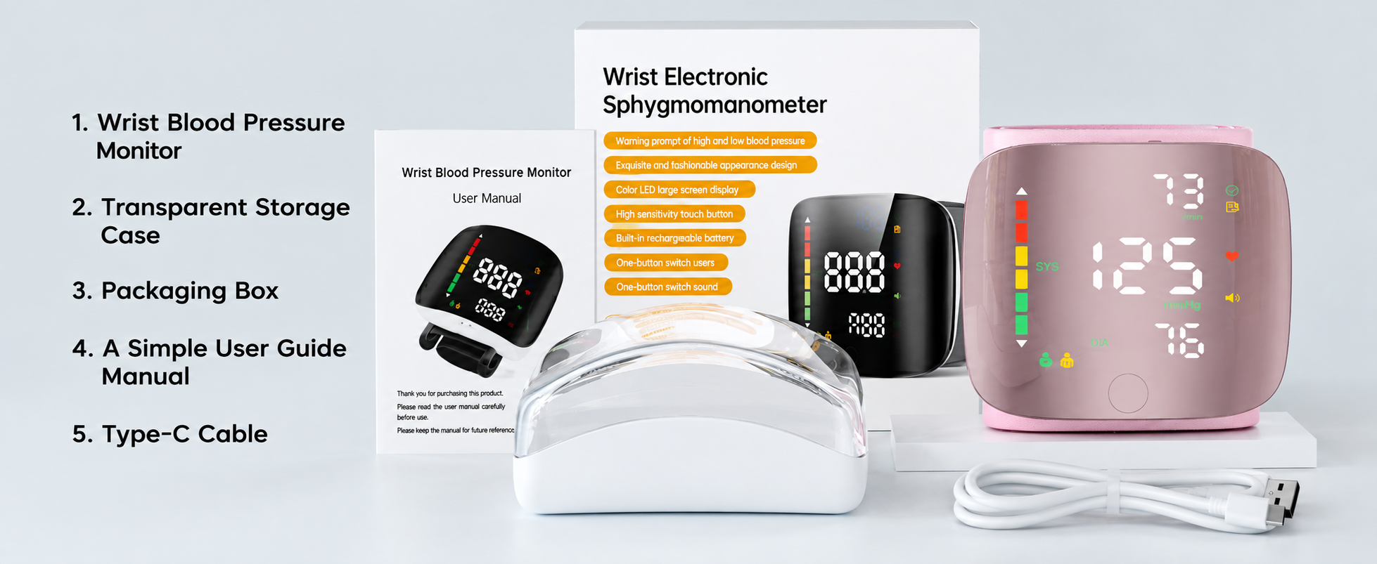 Digital Wrist Blood Pressure Monitor Features
