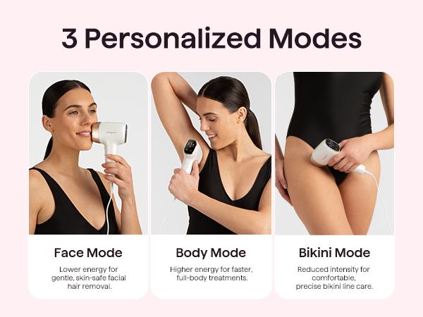 Wavytalk Bare It IPL Hair Removal with Ice Cooling, 3 Modes & 24J Dual-Pulse for Salon-Level Results on Face, Body & Bikini, Painless & Precise