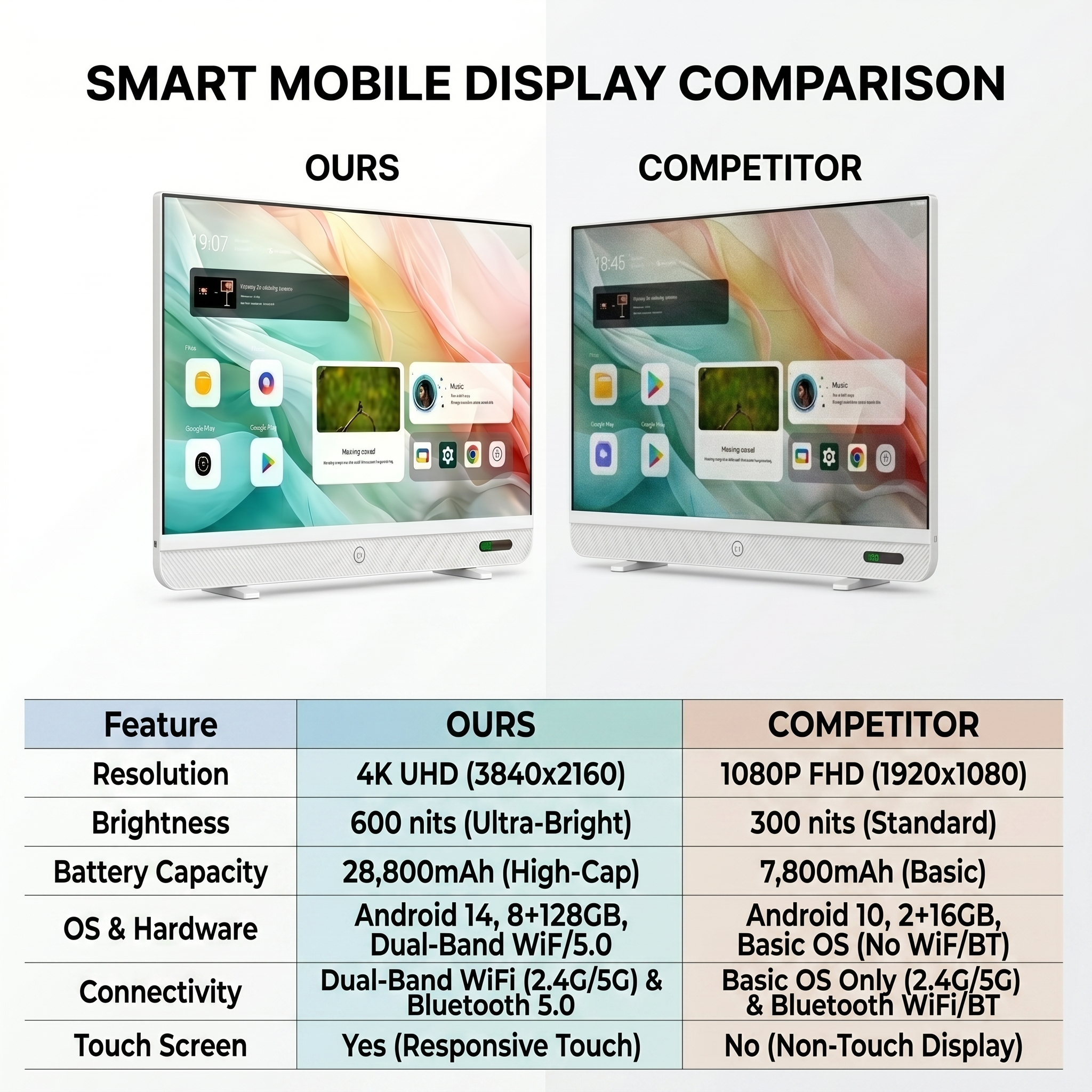 🎉( CLEARANCE SALE ) 🎉Outdoor Portable 4K TV | Long Battery, Bluetooth, Wi-Fi & Karaoke