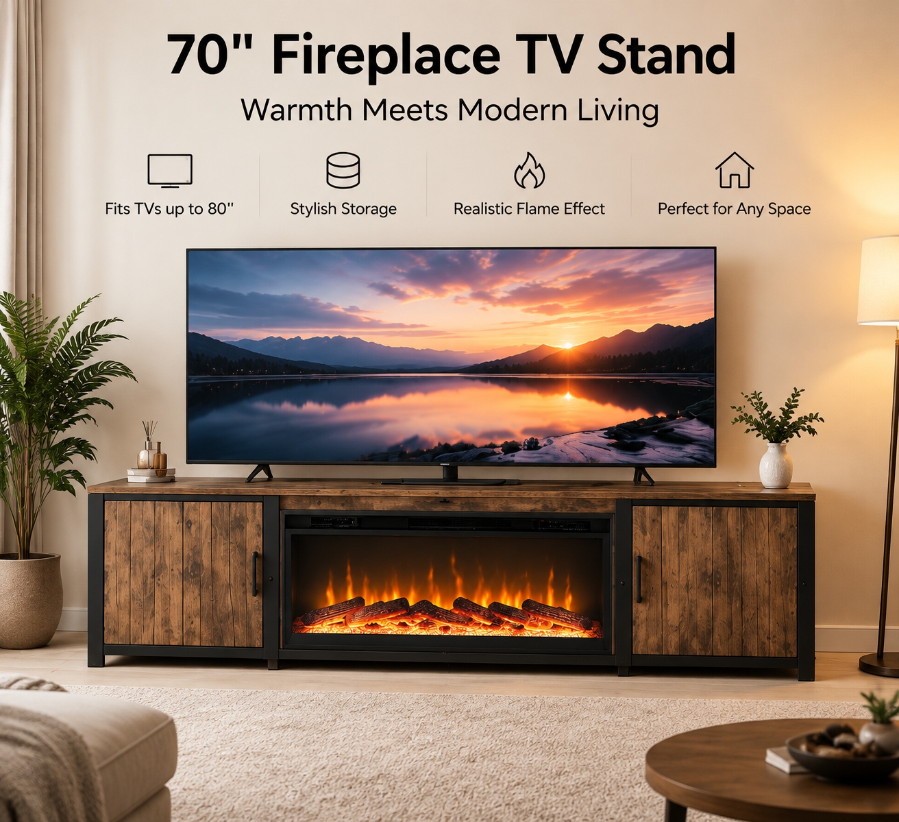 Fireplace TV Stand Dimensions