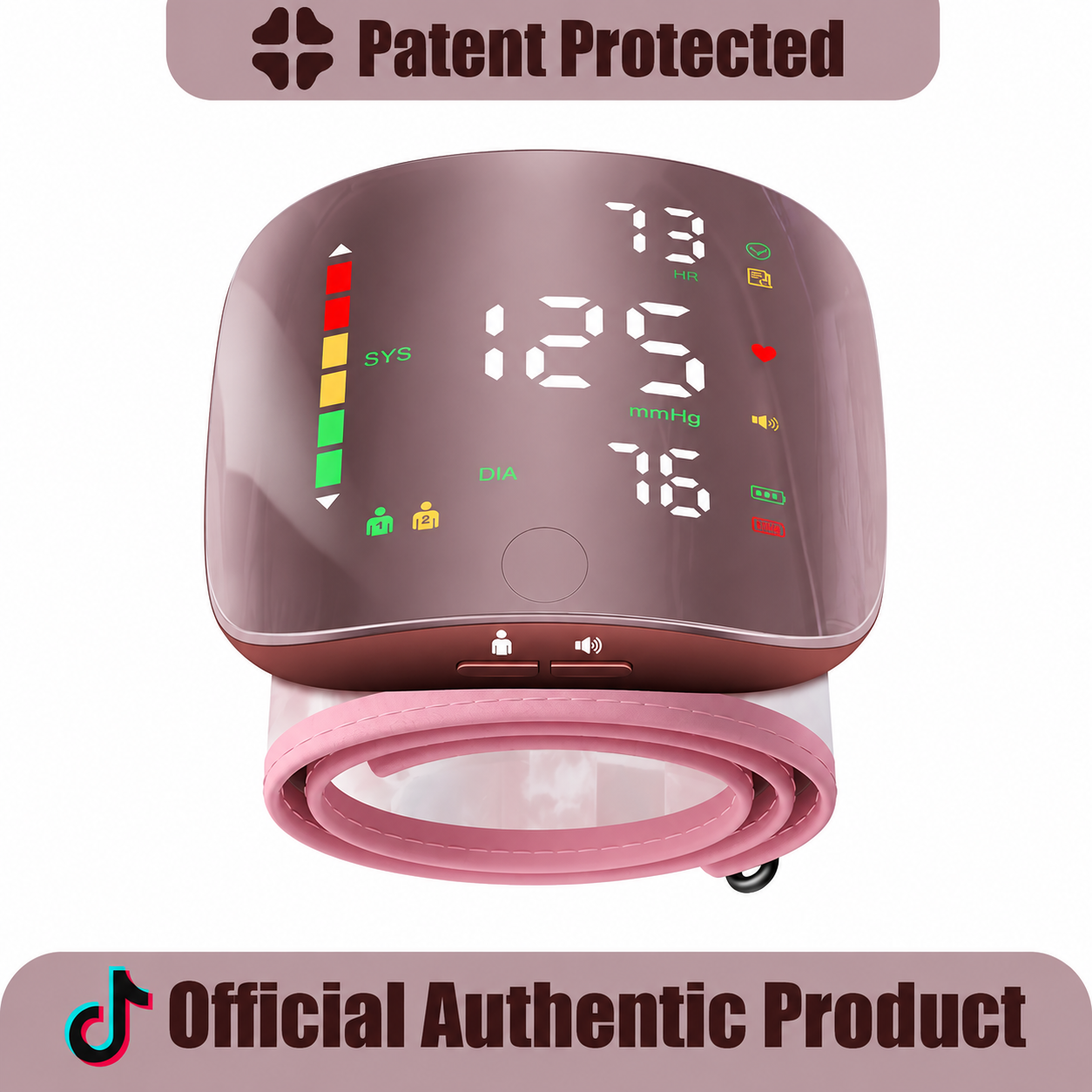 Wrist BP Monitor, Type-C LED Display