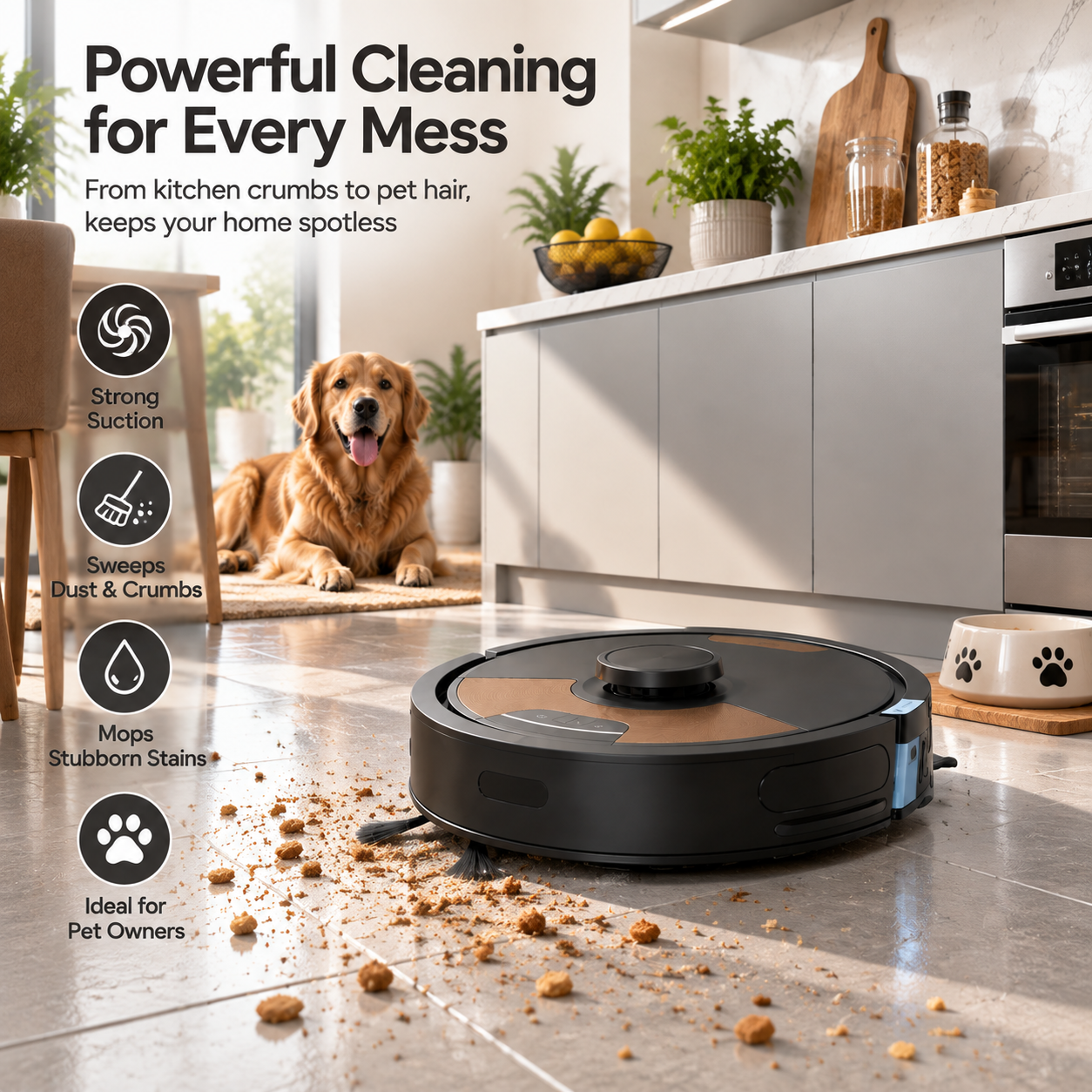 Smart AI Self-Empty Robot Vacuum for Pet Hair