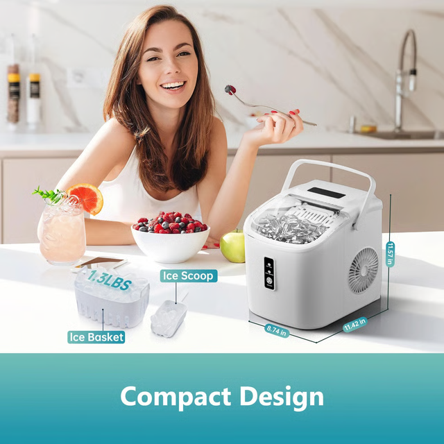 Premium Compact Ice Maker with Fast Cycle & Auto Clean Portable Countertop Ice Machine