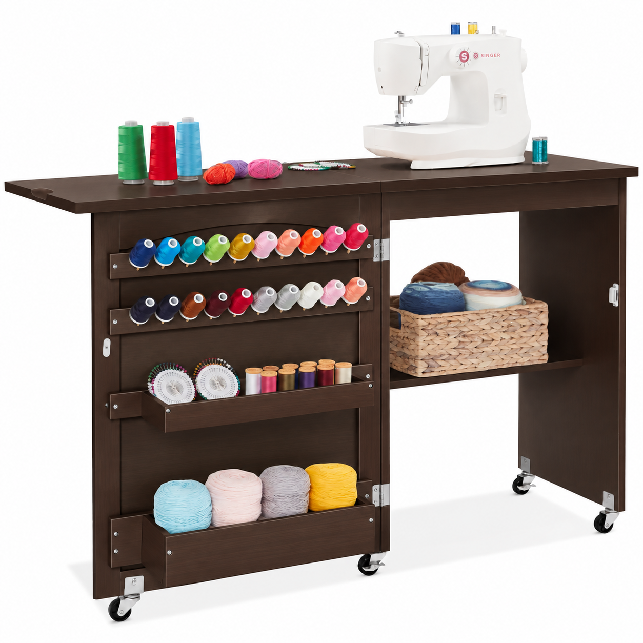 Best Choice Products Sewing Machine Table & Desk with Craft Storage