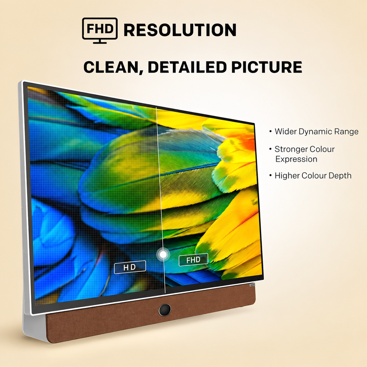 24-Inch Portable Google TV with HDR10 and Leather Frame