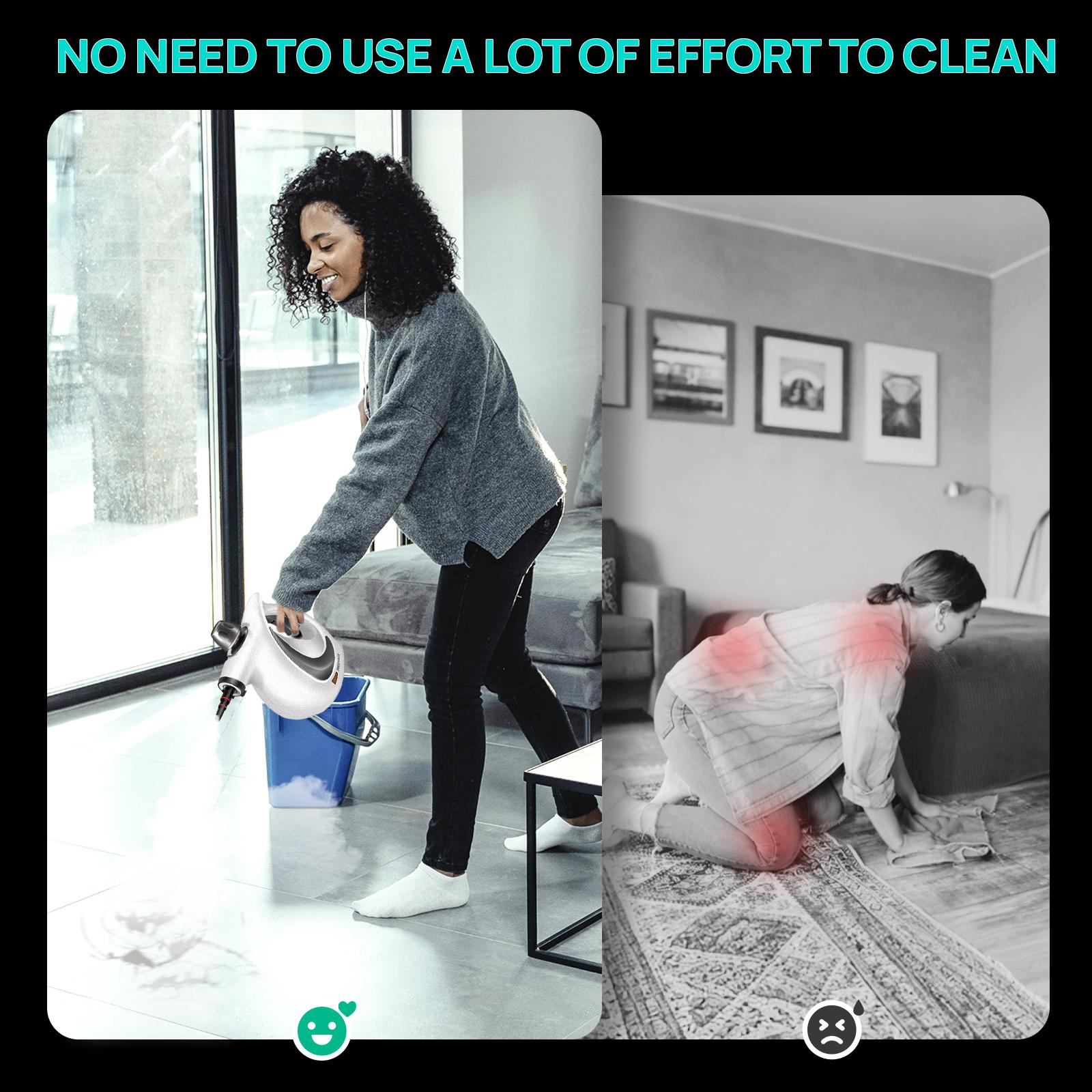 Redhut 2026 New Corded Pressurized Portable Handheld Multi-Surface Natural Steam Cleaner - 1050W Power, 120V US Plug, 350ml, 120℉ Deep Clean, 12 Accessories, Chemical-Free Family-Safe Home Supply
