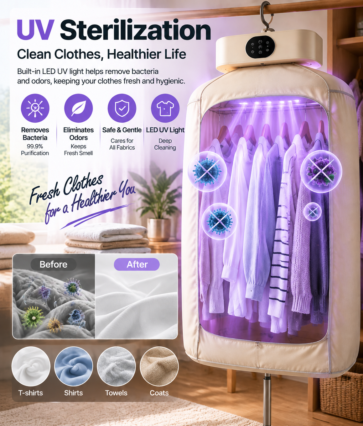 Portable foldable clothes dryer