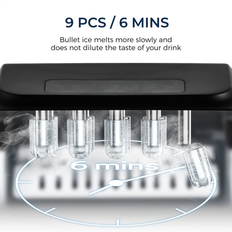 Premium Compact Ice Maker with Fast Cycle & Auto Clean Portable Countertop Ice Machine