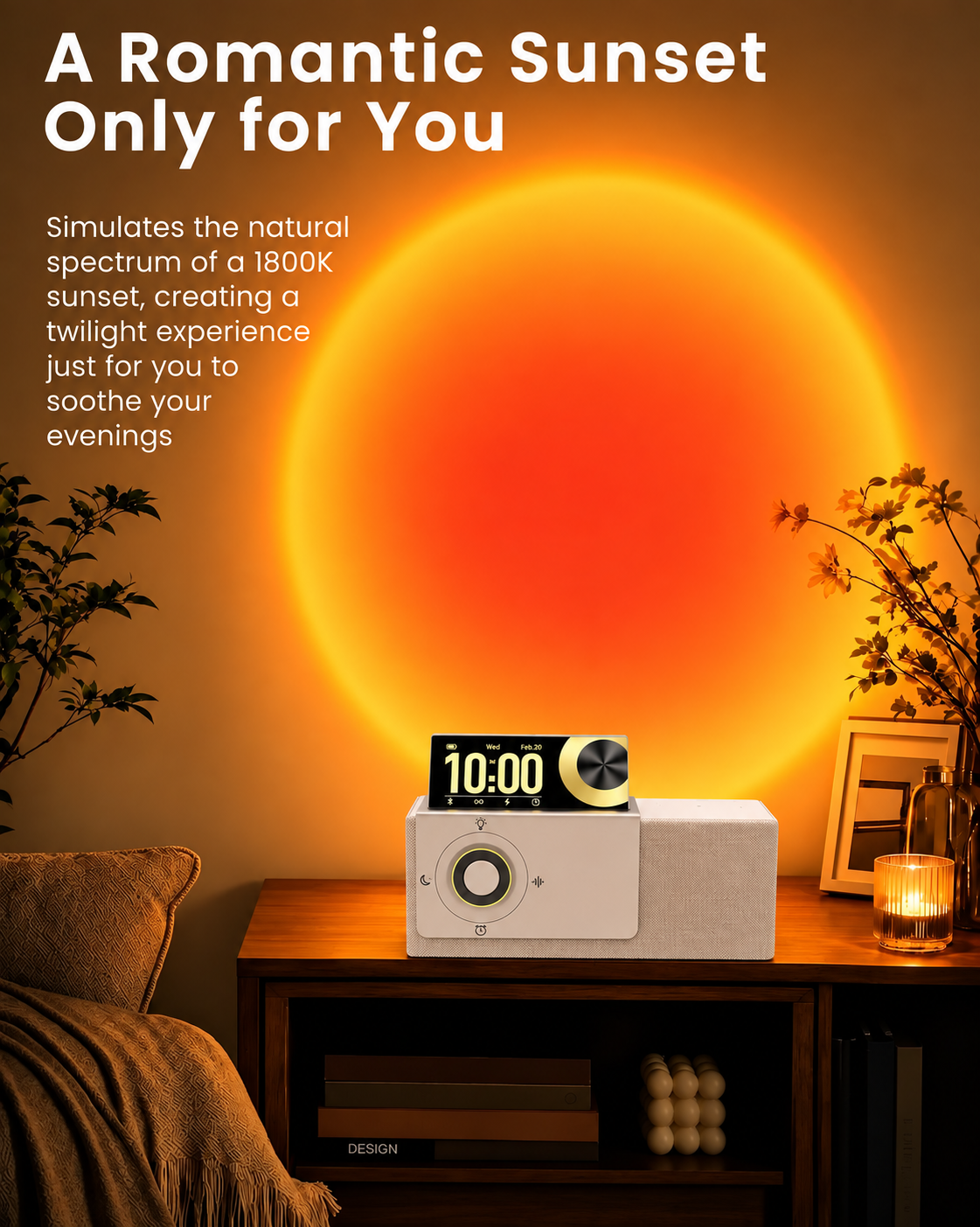 Flip-Up Display Screen Bluetooth Speaker with 7-in-1 Wireless Charging Station