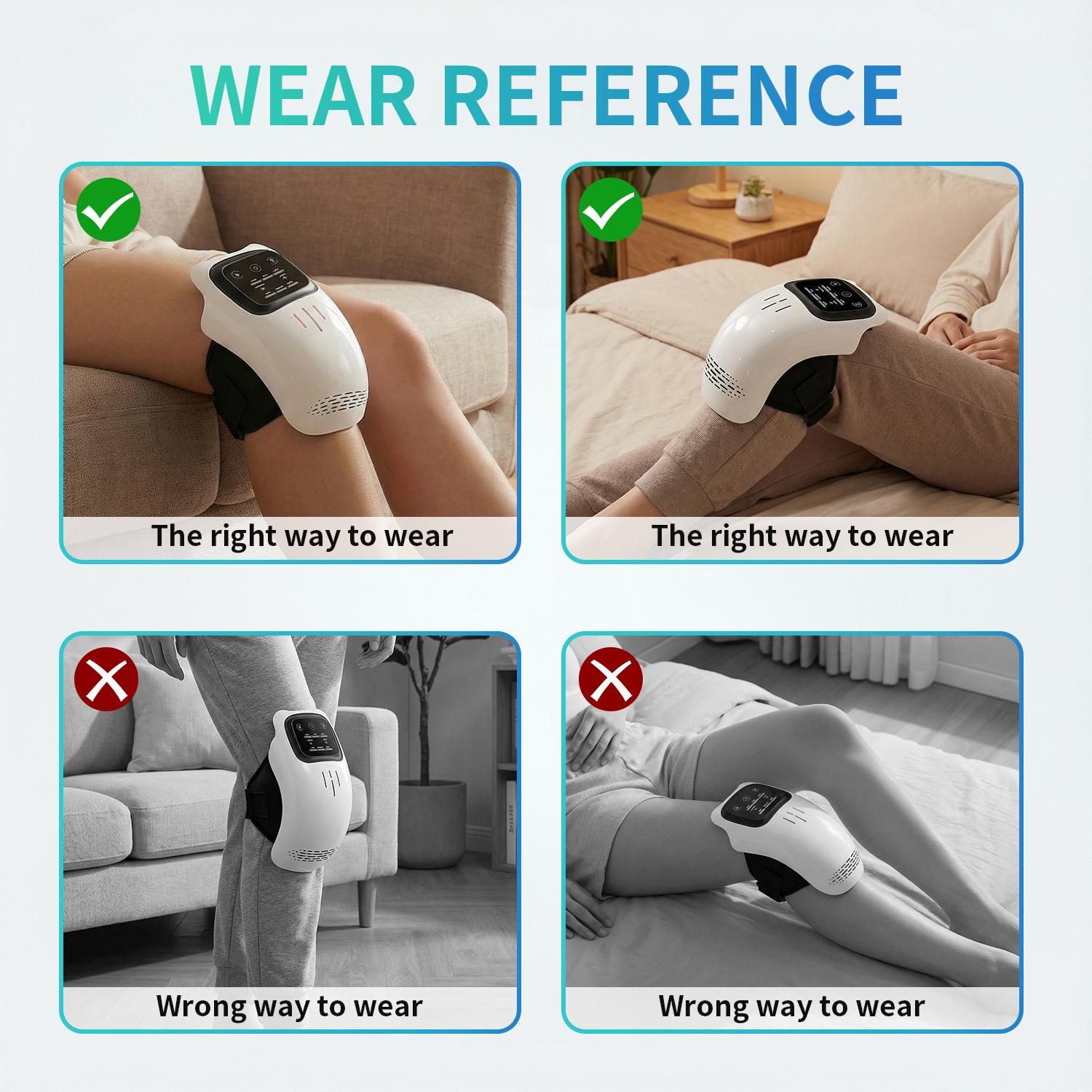 Knee Massager,Cordless Knee Massager and Vibration,Adjustable Temperature Knee Massager with Clear Visible LED Screen Comfort