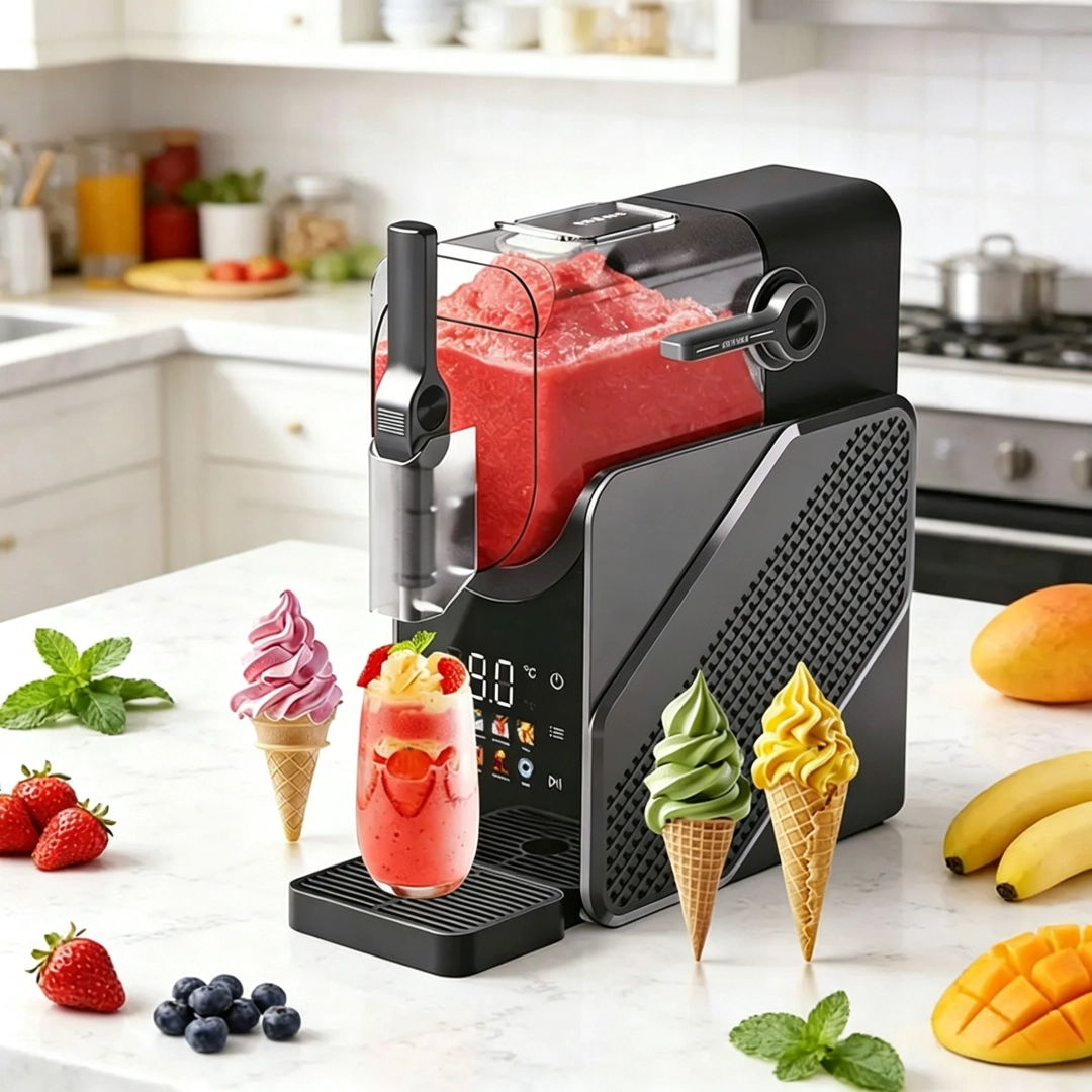 Slushie Machine, Soft Serve Ice Cream Maker，Slushy Machine for Home, 7 Preset Programs, Quiet Operation, LED Display, No Ice Needed, Perfect for Milkshakes, Margarita Smoothie, Frappes and More