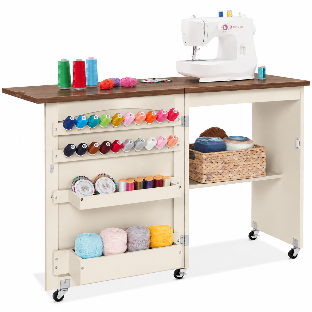 Best Choice Products Sewing Machine Table & Desk with Craft Storage