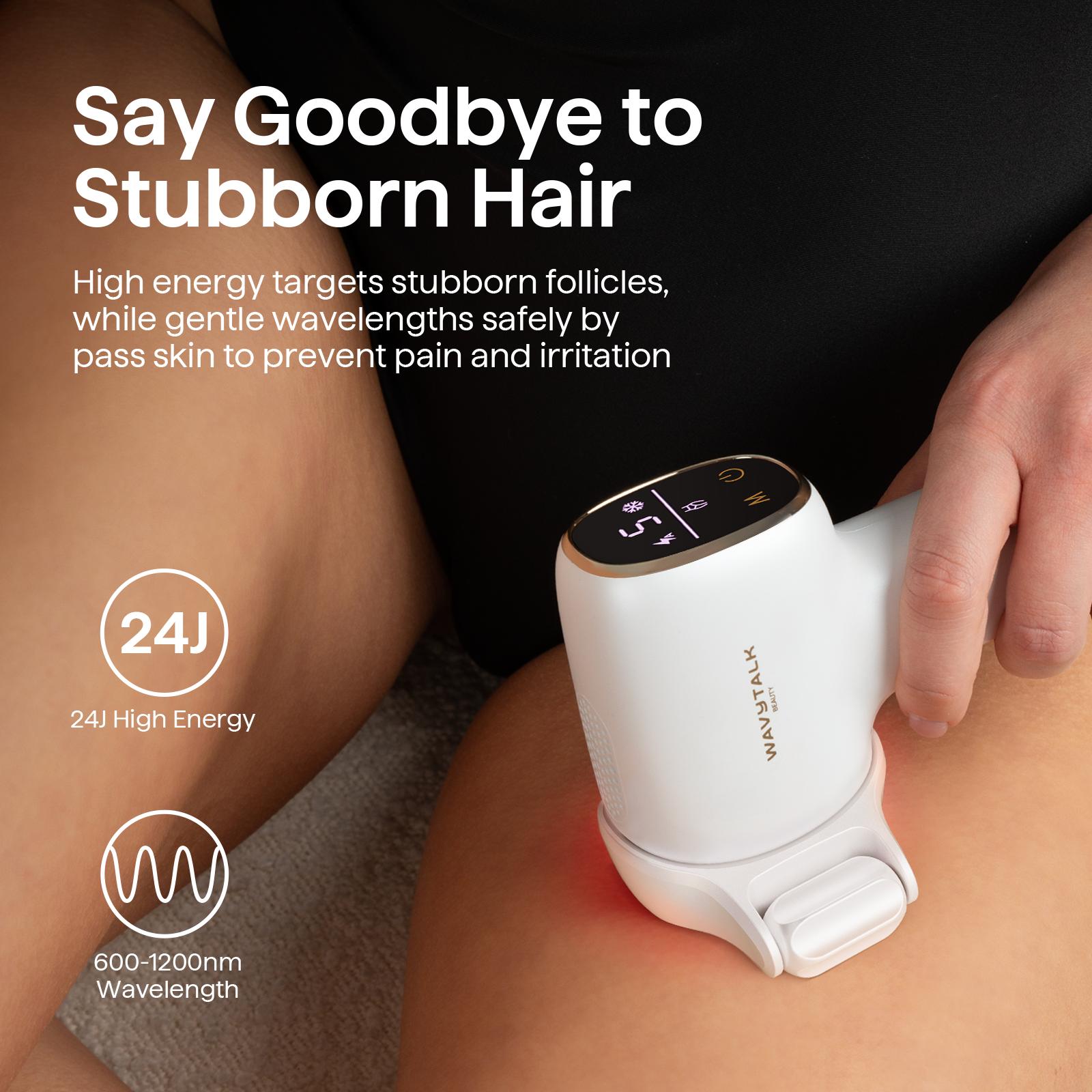 Wavytalk Bare It IPL Hair Removal with Ice Cooling, 3 Modes & 24J Dual-Pulse for Salon-Level Results on Face, Body & Bikini, Painless & Precise