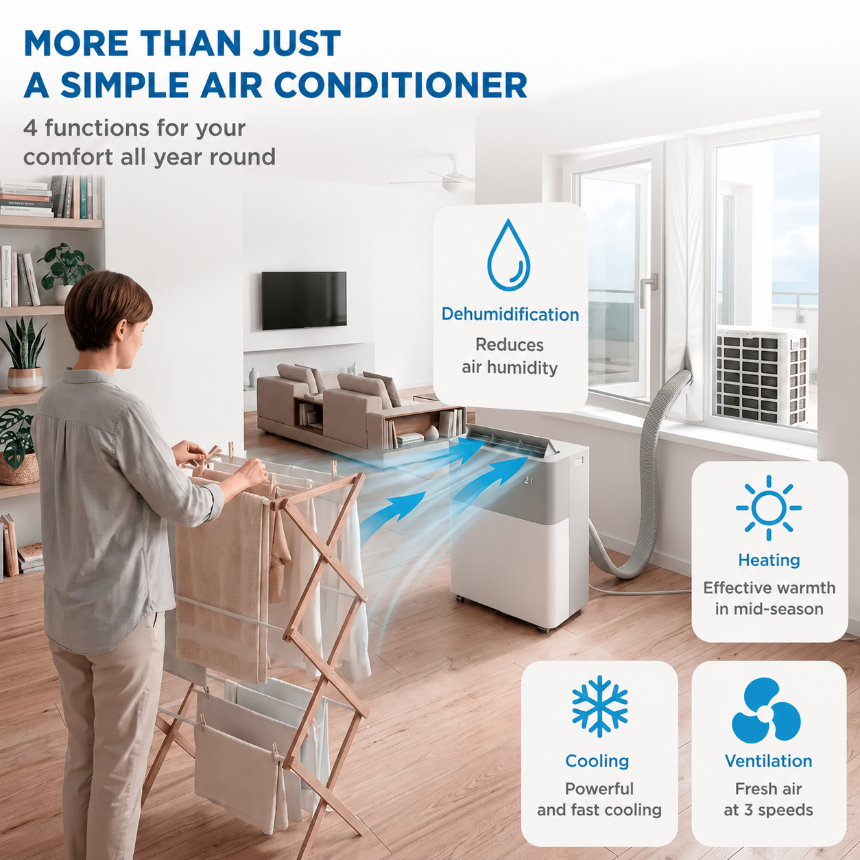 PortaSplit — Cools like a fixed AC, plugs in like a fan.