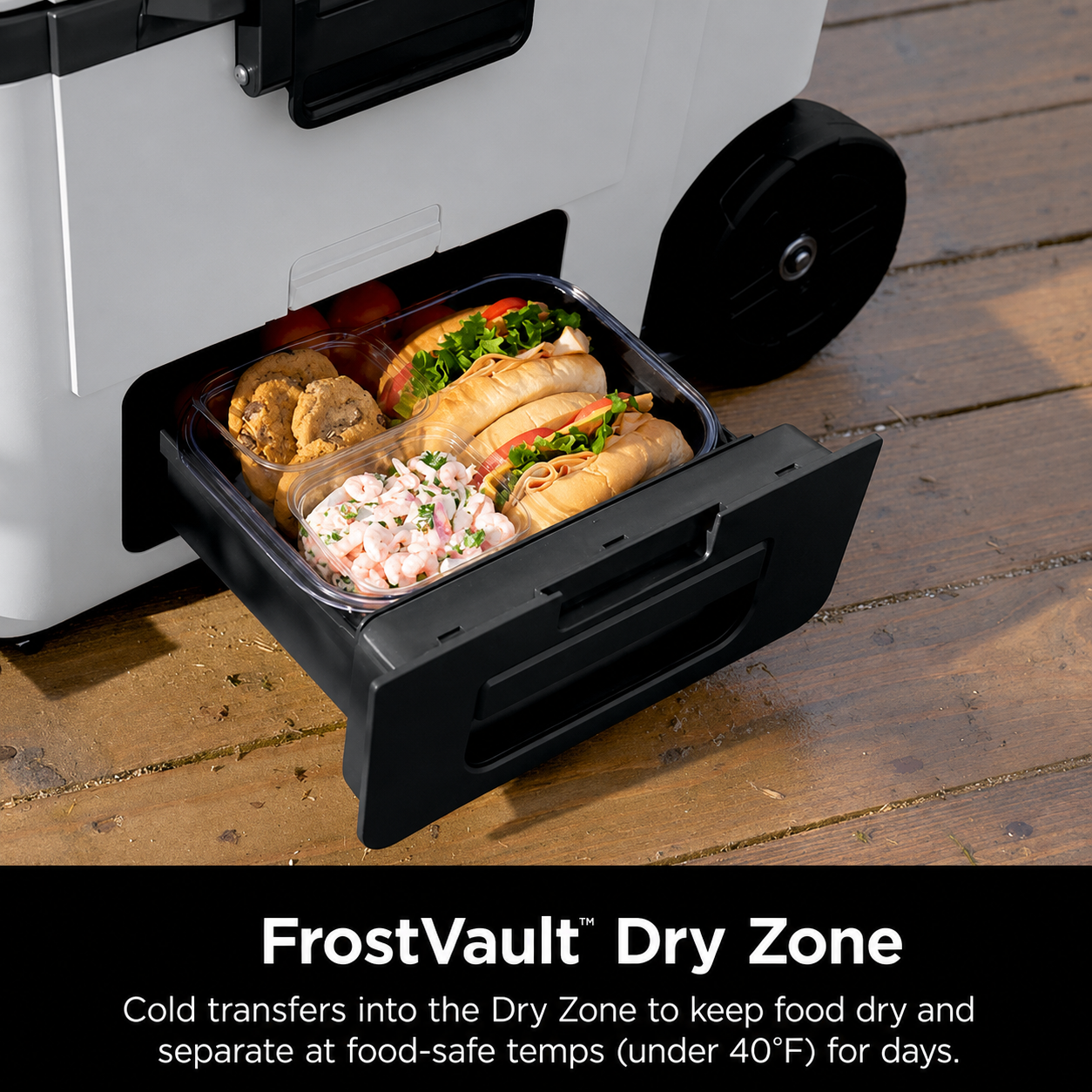 NJ FrostVault™ 45qt Wheeled Cooler with Dry Zone